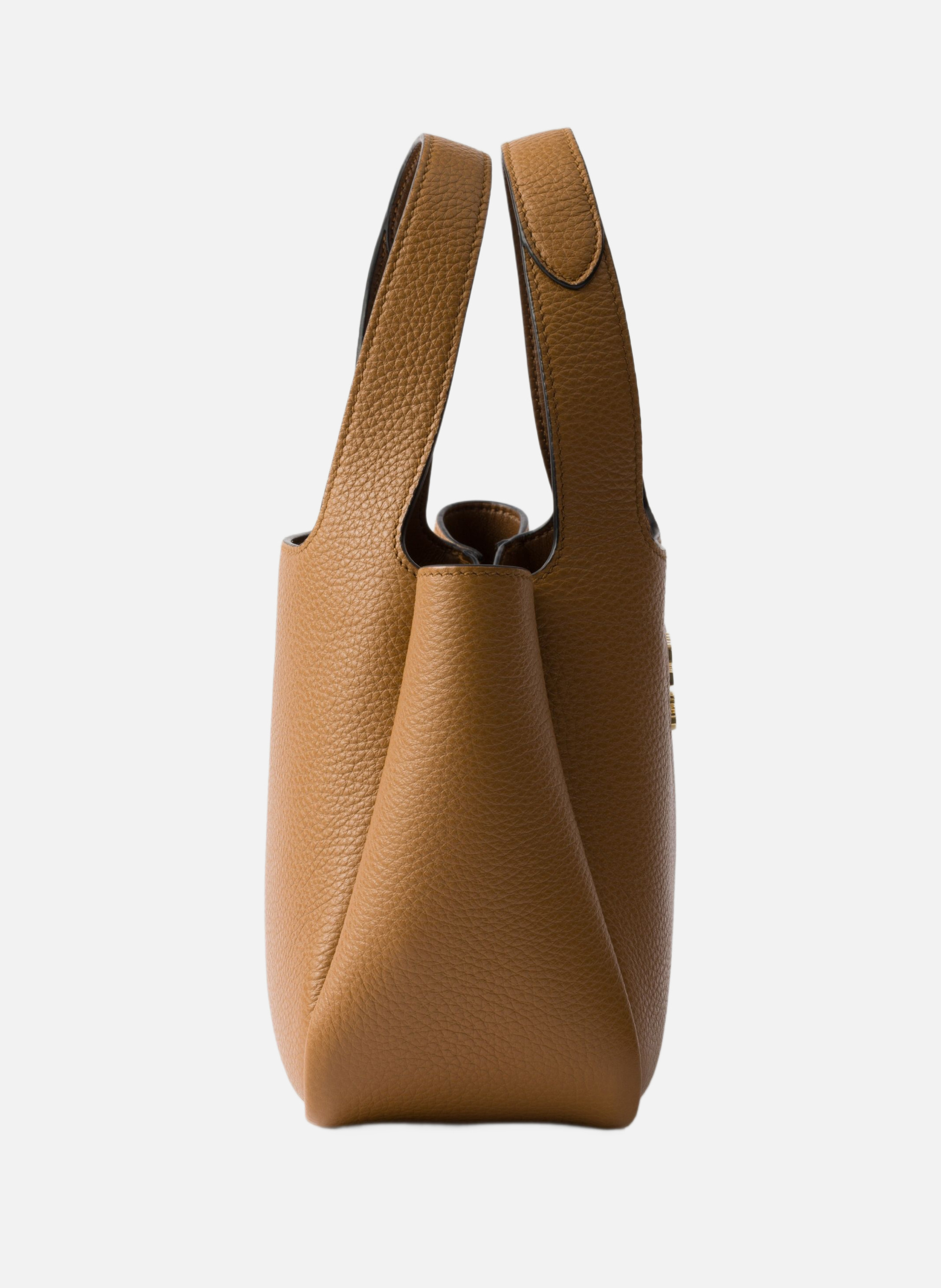 Mini sac à main en cuir PRADA Marron