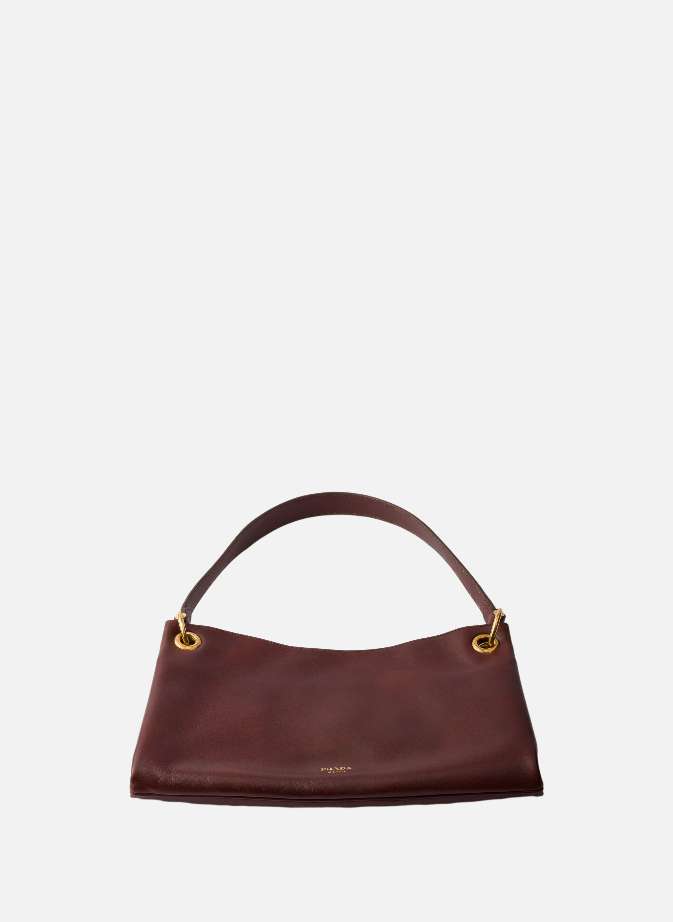 Grand sac porté épaule prada etude en cuir PRADA Marron