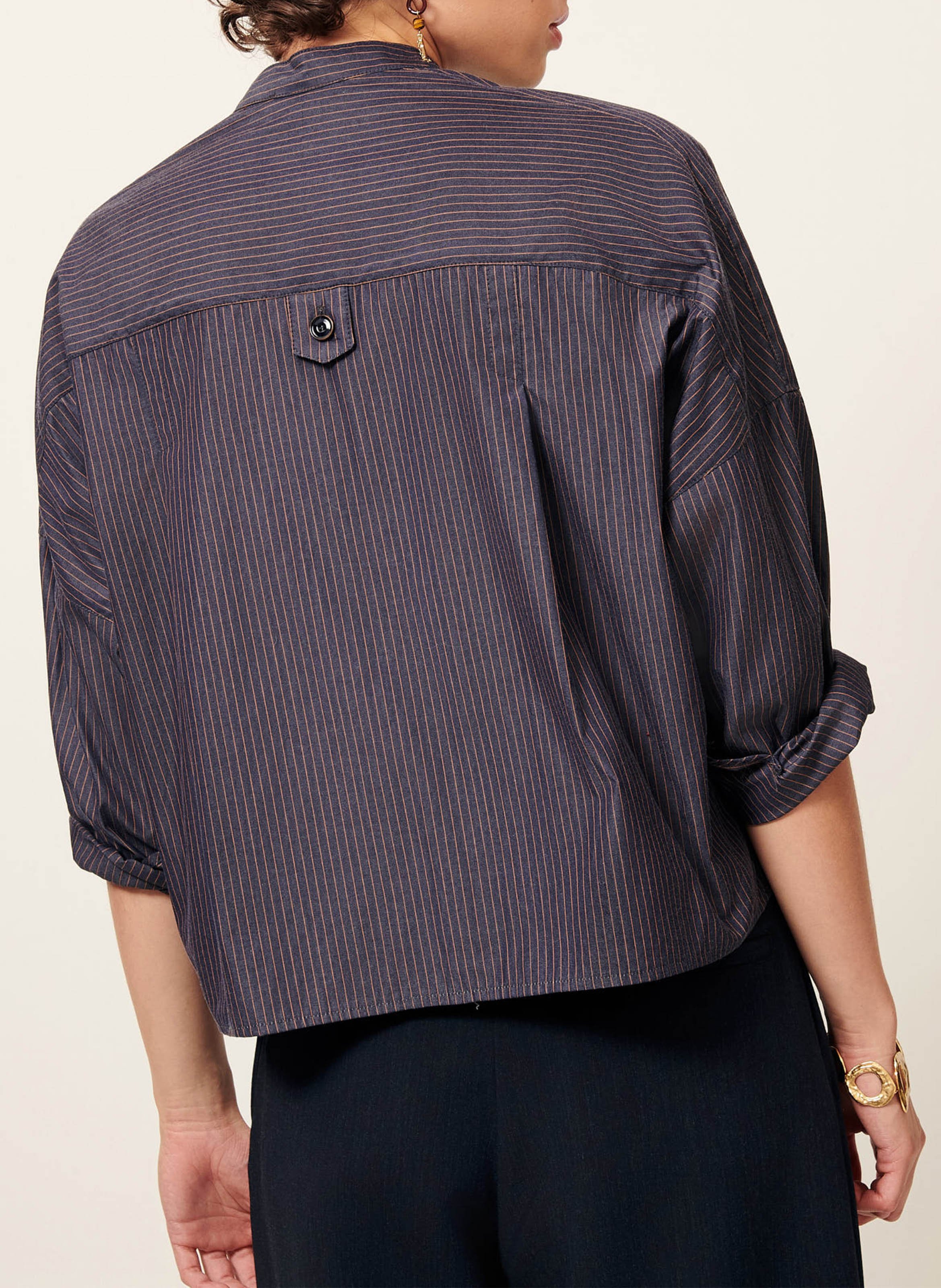 Chemise oversize en coton rayé orregia SESSUN Bleu