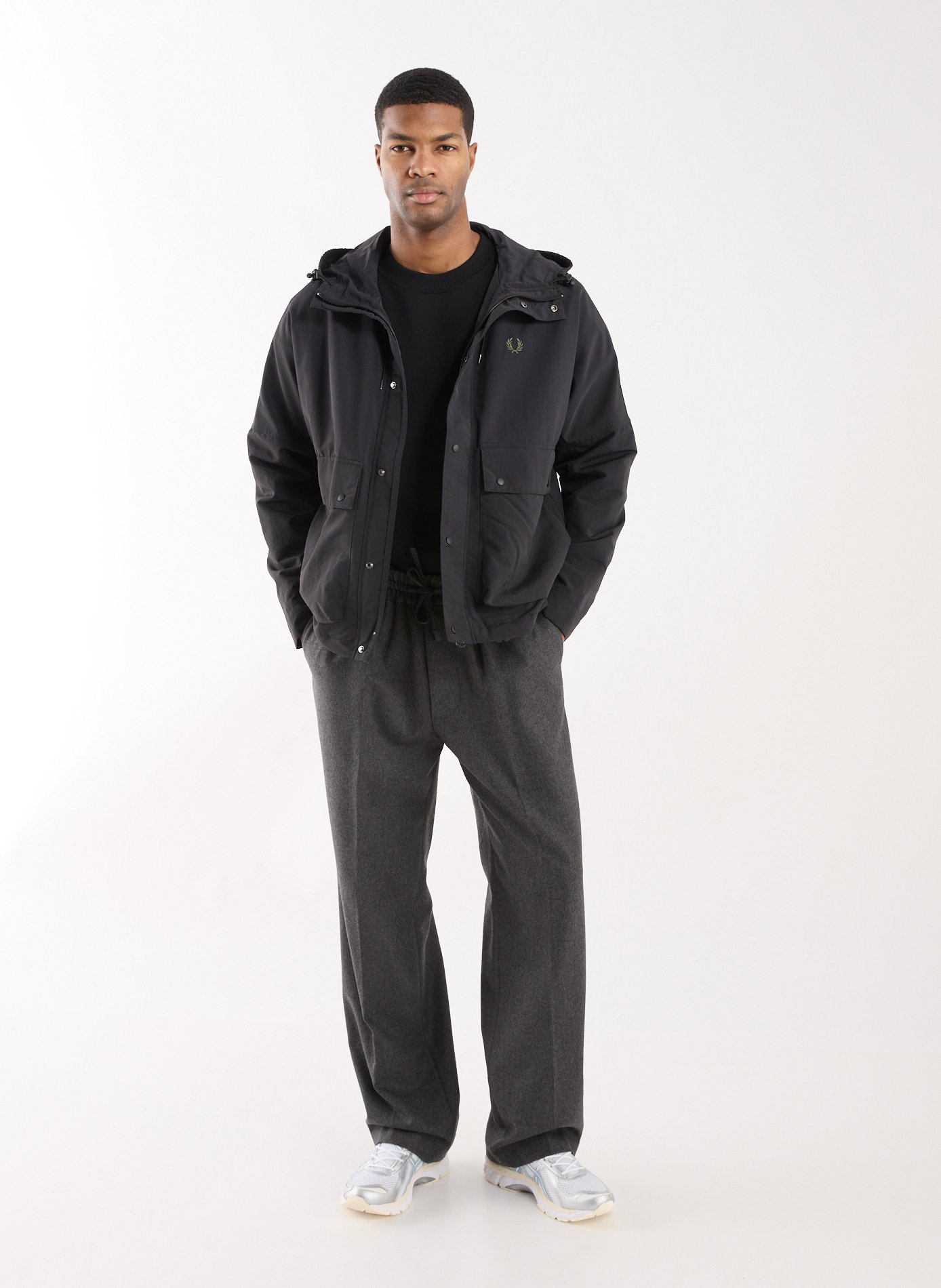 Pantalon droit en laine vierge mélangée DROLE DE MONSIEUR Gris