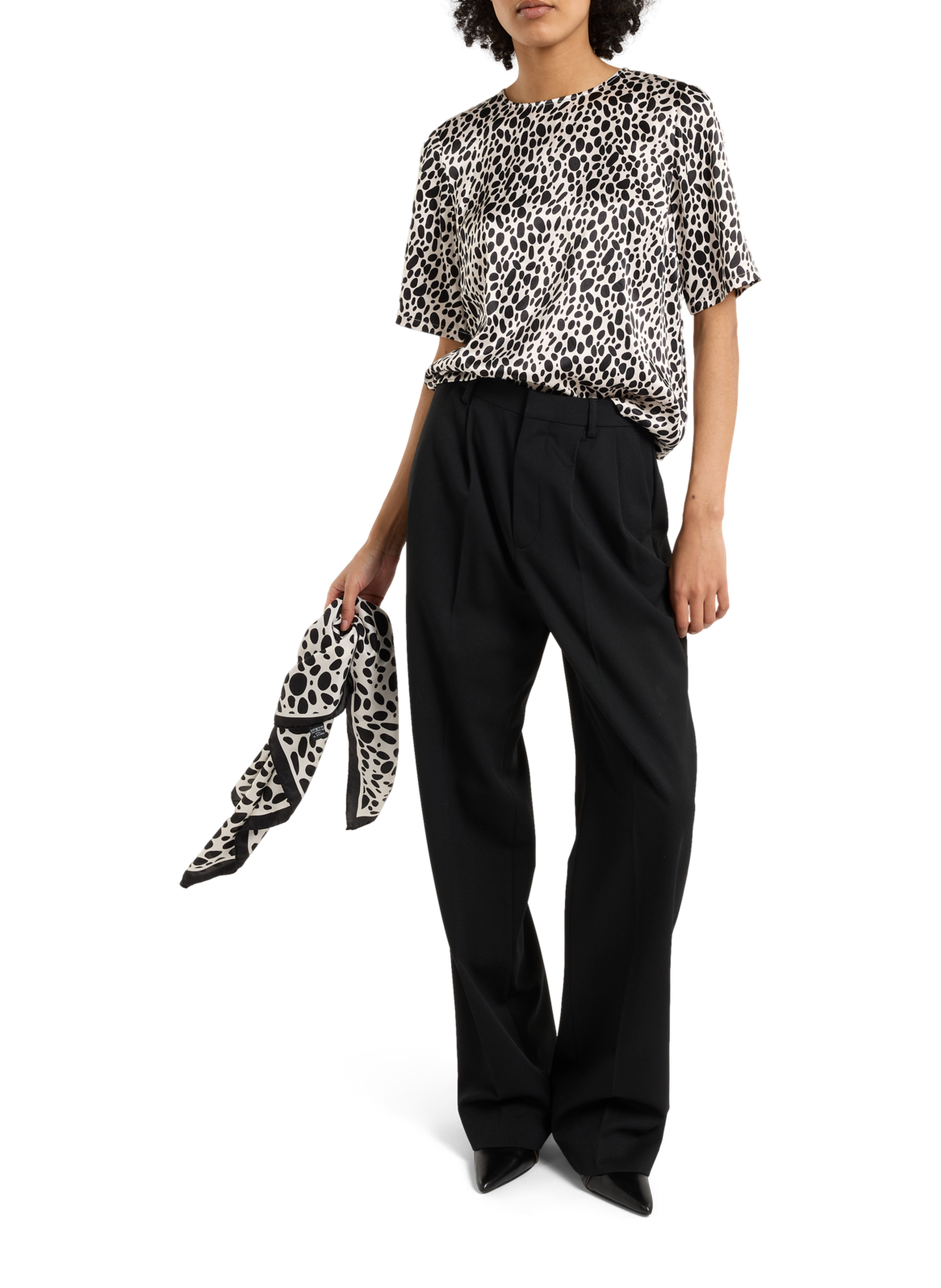 Dalmatian printed silk scarf SAISON 1865 Multicolour