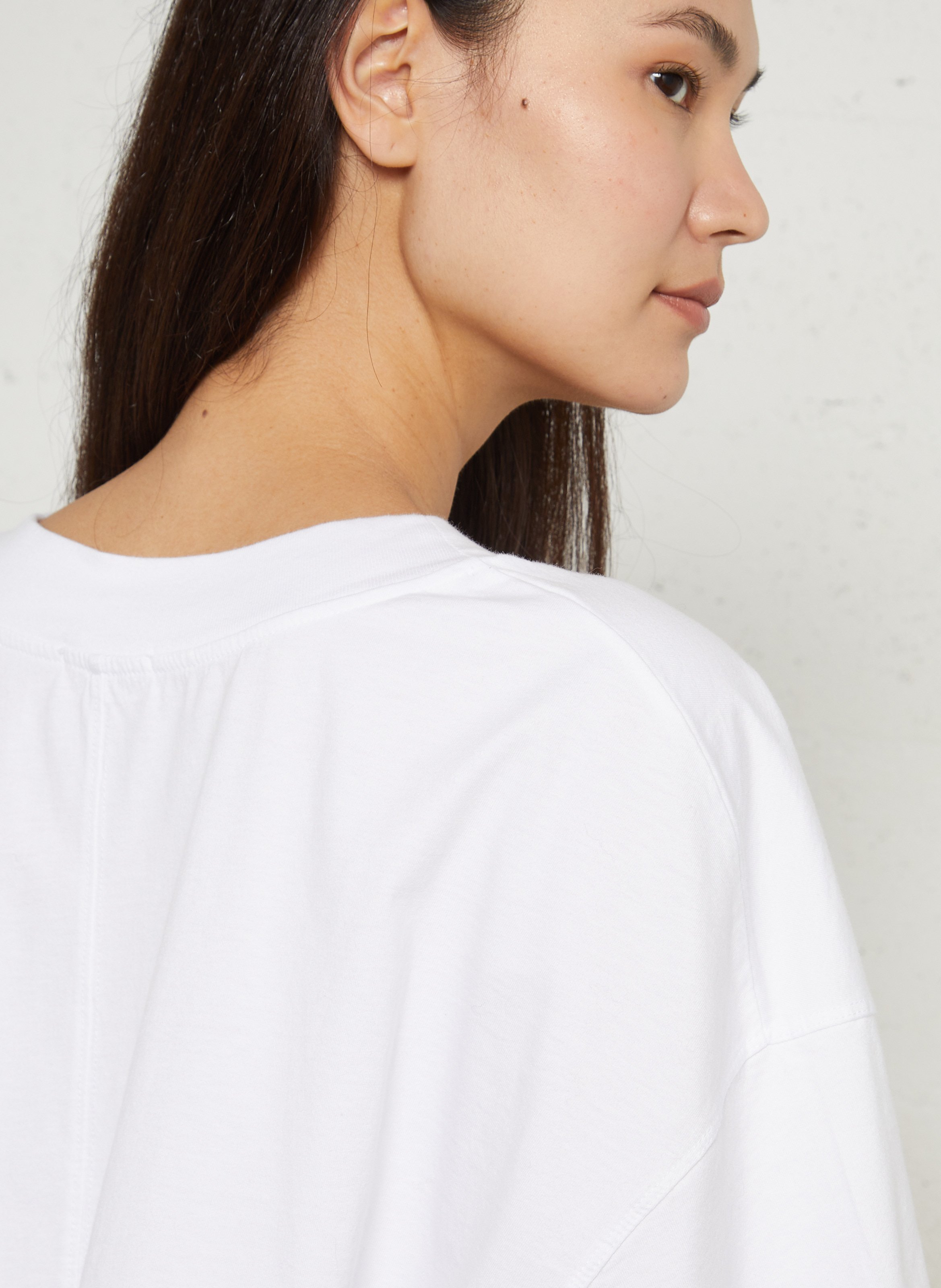 Tee-shirt oversize col rond en coton gixy AMERICAN VINTAGE Blanc