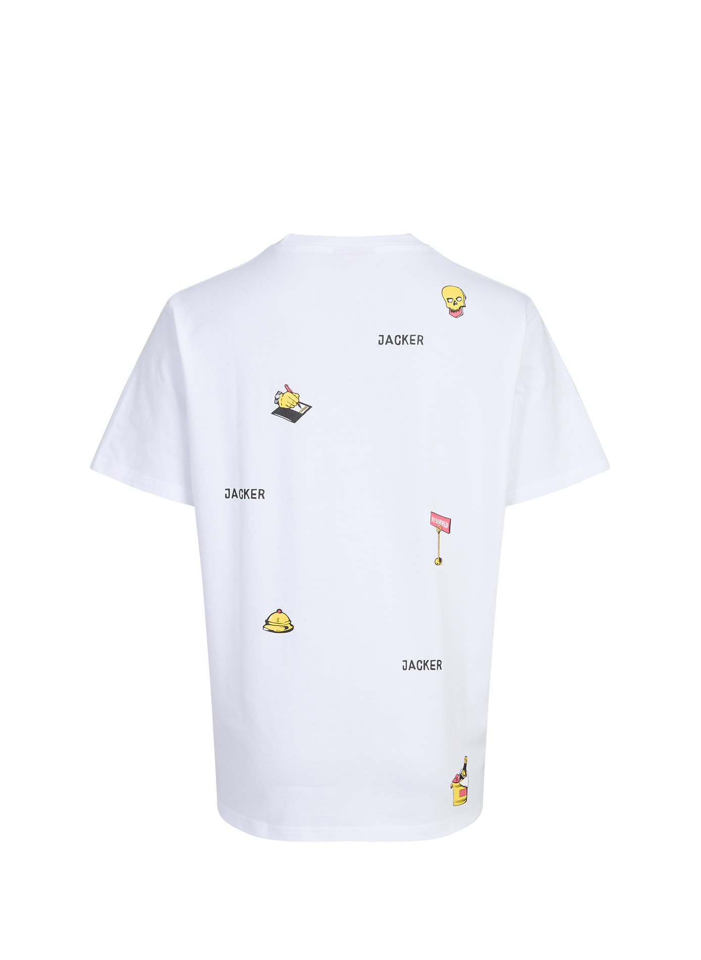 Straight printed cotton T-shirt JACKER. White