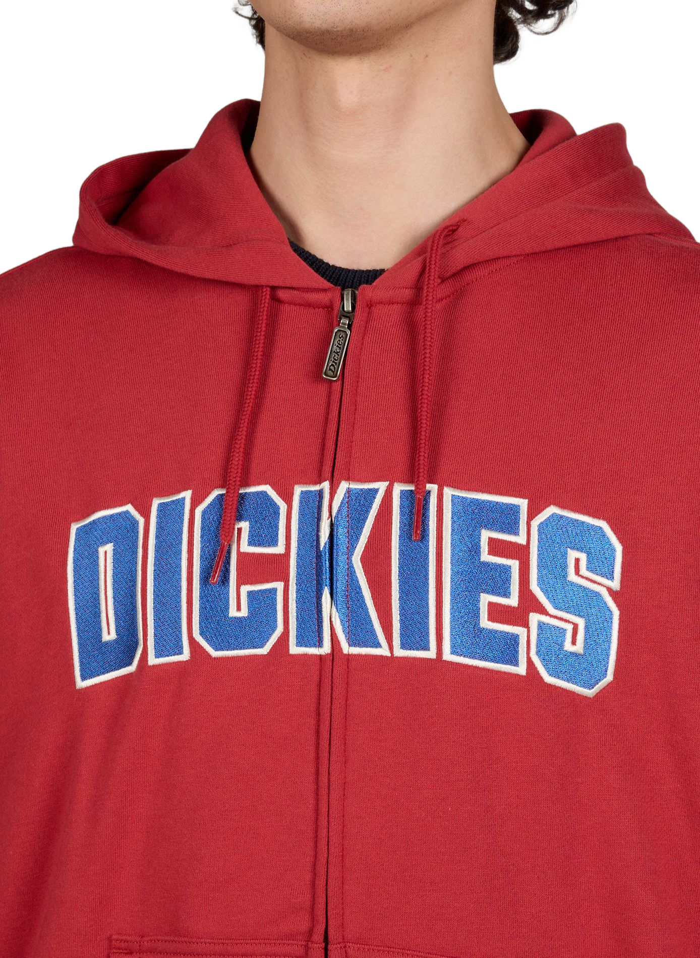 Sweat zip à capuche en coton mélangé DICKIES Rouge