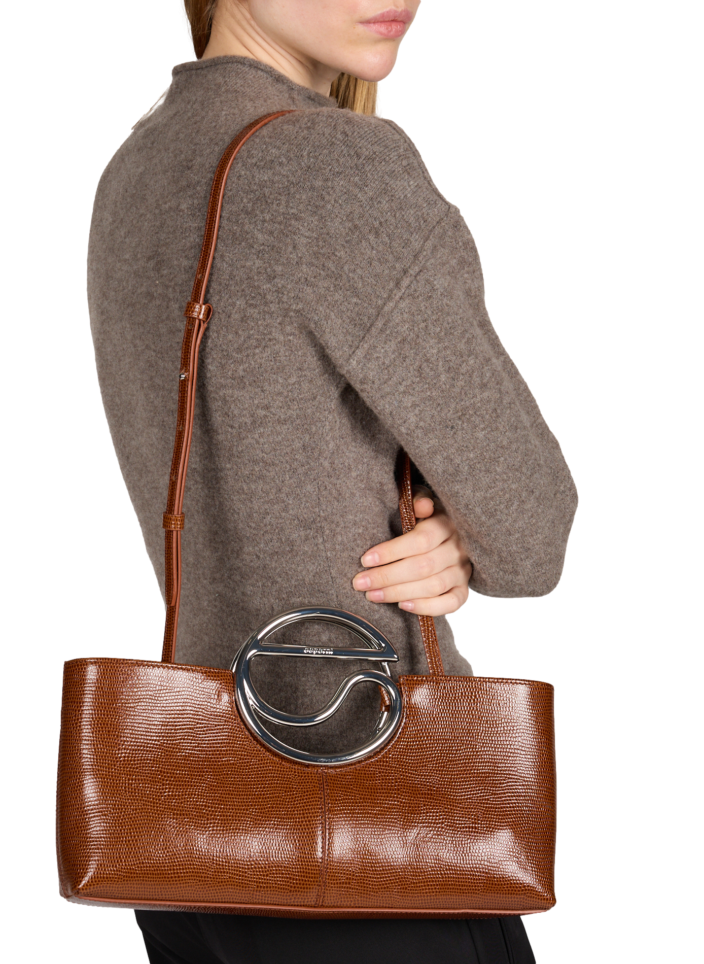 Sac à main en cuir de lézard COPERNI Marron