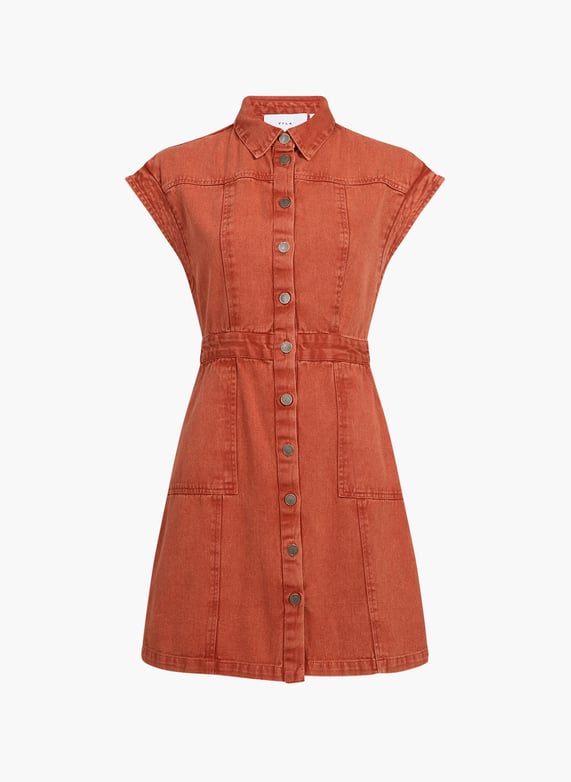 vila denim dress Vila chambray denim wrap mini dress in light blue wash