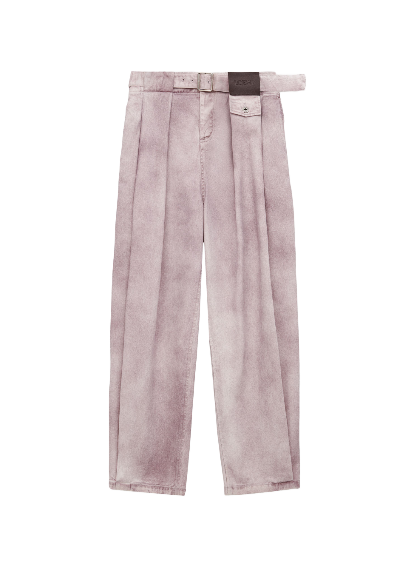 Wide-leg jeans with cotton denim belt LOEWE Pink