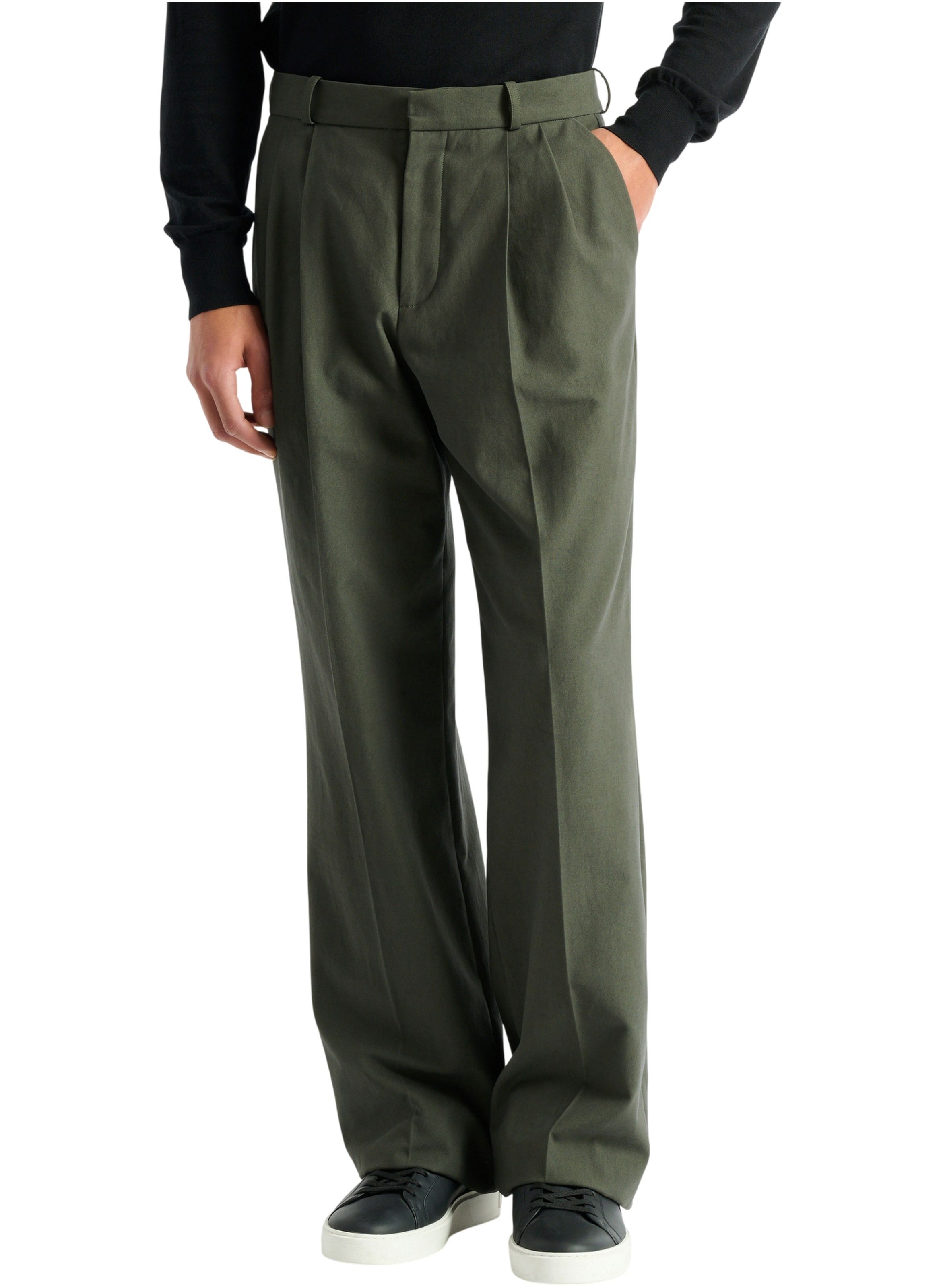 Pantalon en sergé de coton BALMAIN Vert