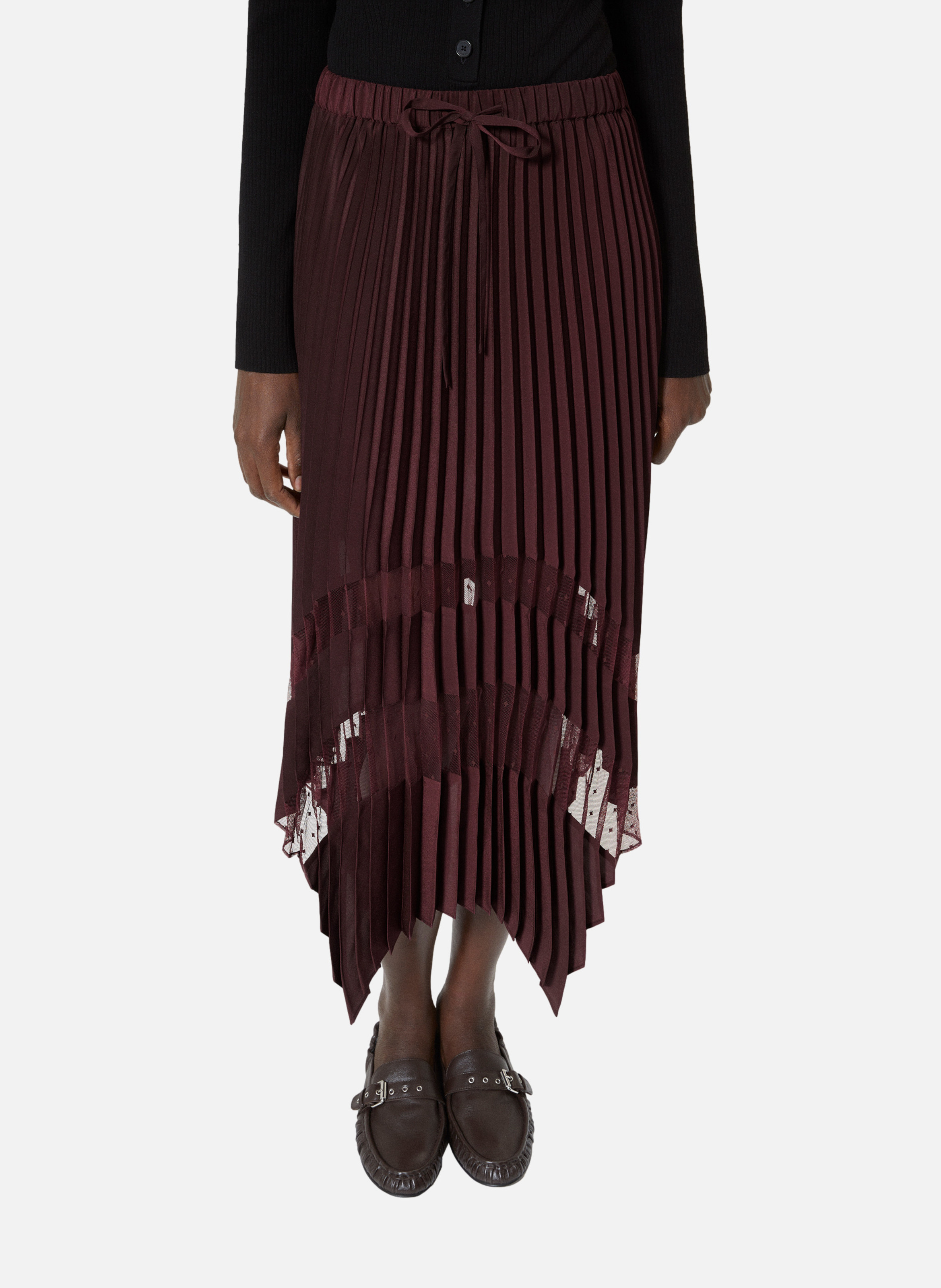 Jupe longue plissée THE KOOPLES Rouge