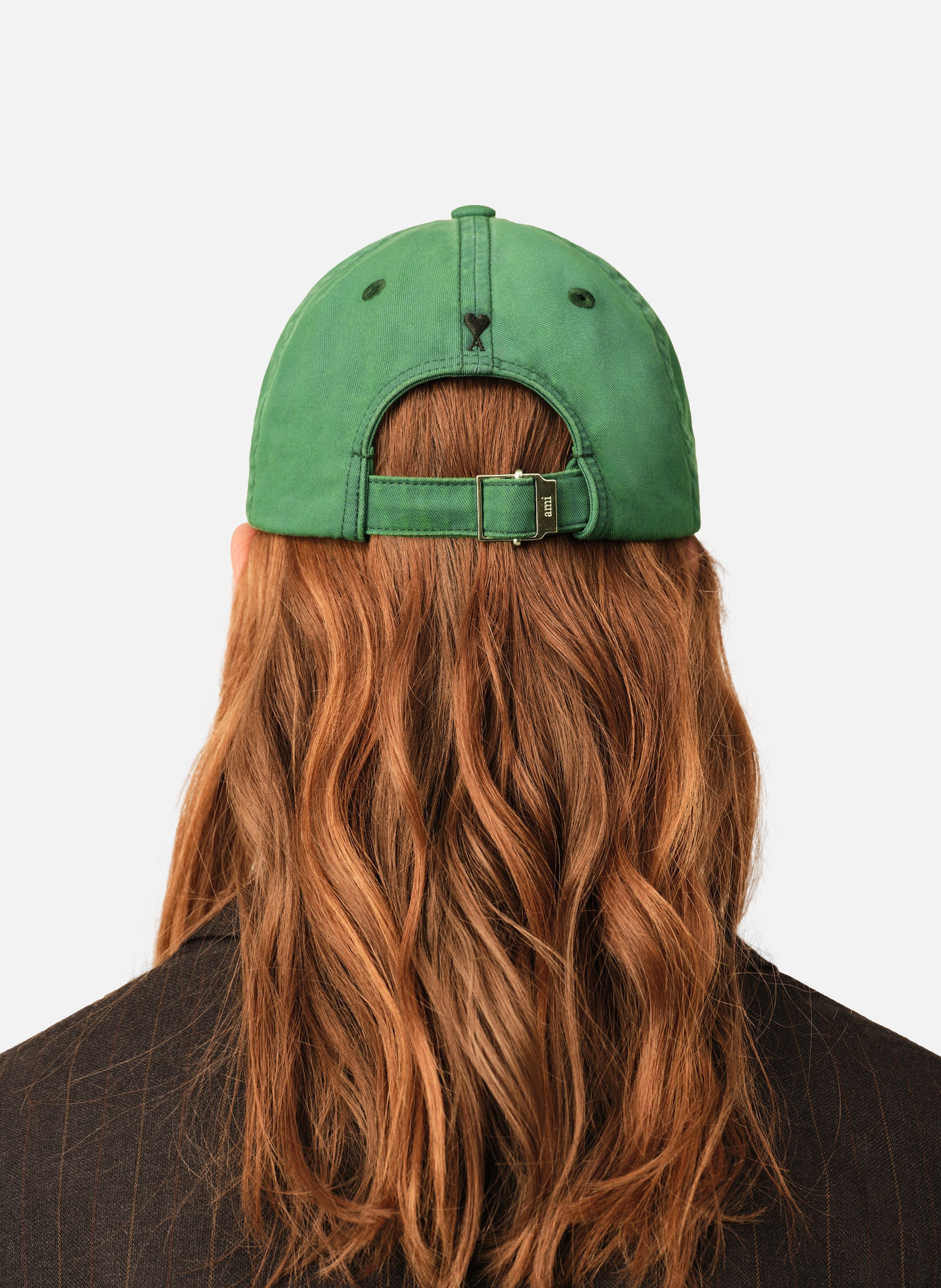 Casquette unisexe en coton "don't forget to love" AMI PARIS Vert