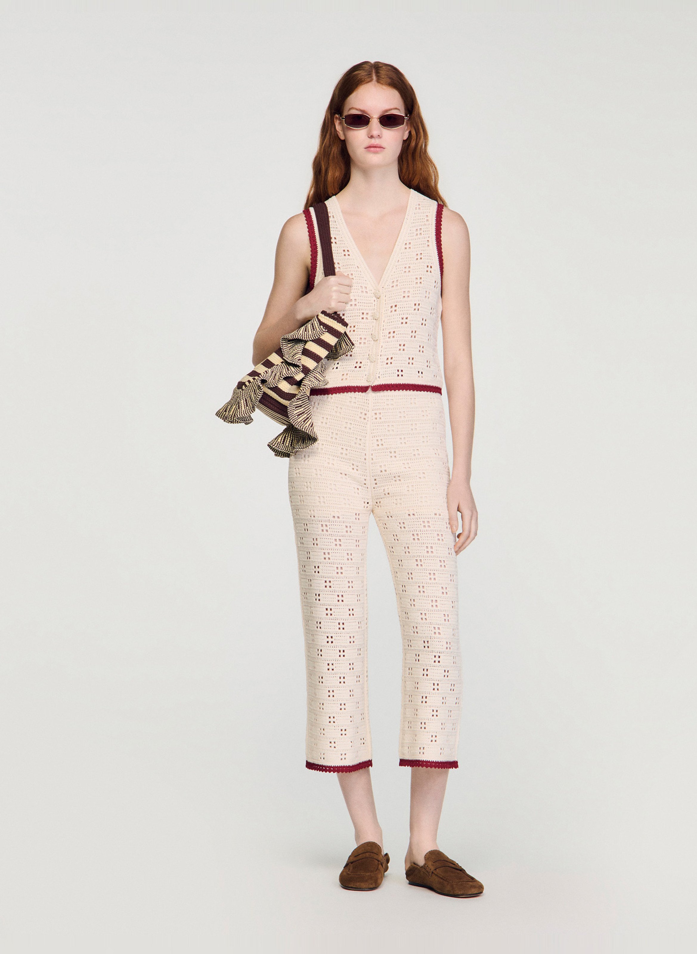 Pantacourt taille haute SANDRO Beige