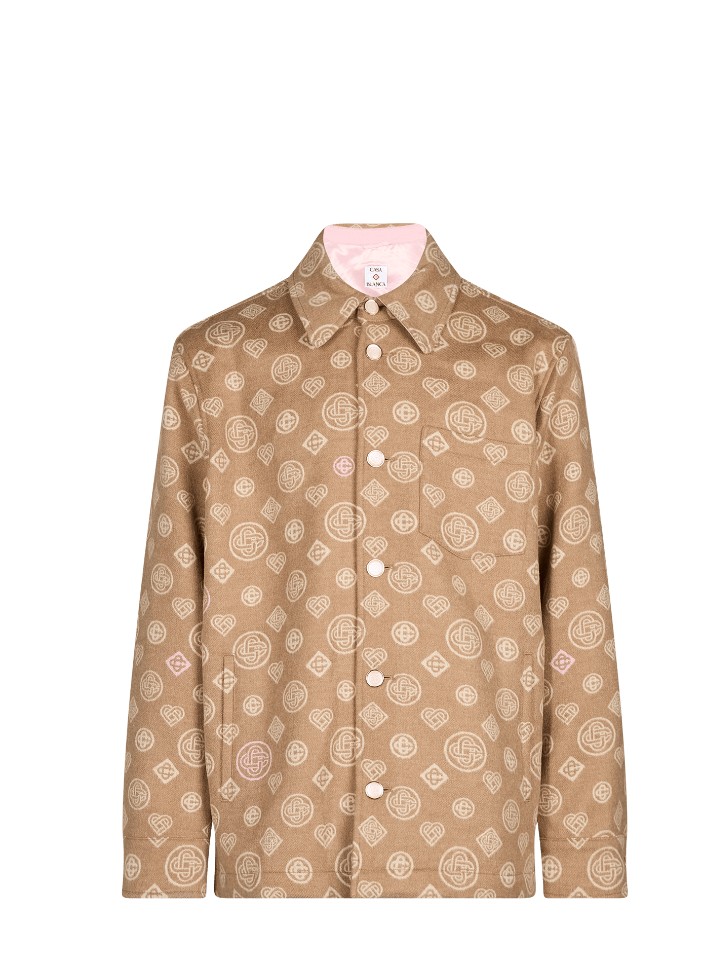 Surchemise à monogramme en laine vierge CASABLANCA PARIS Beige