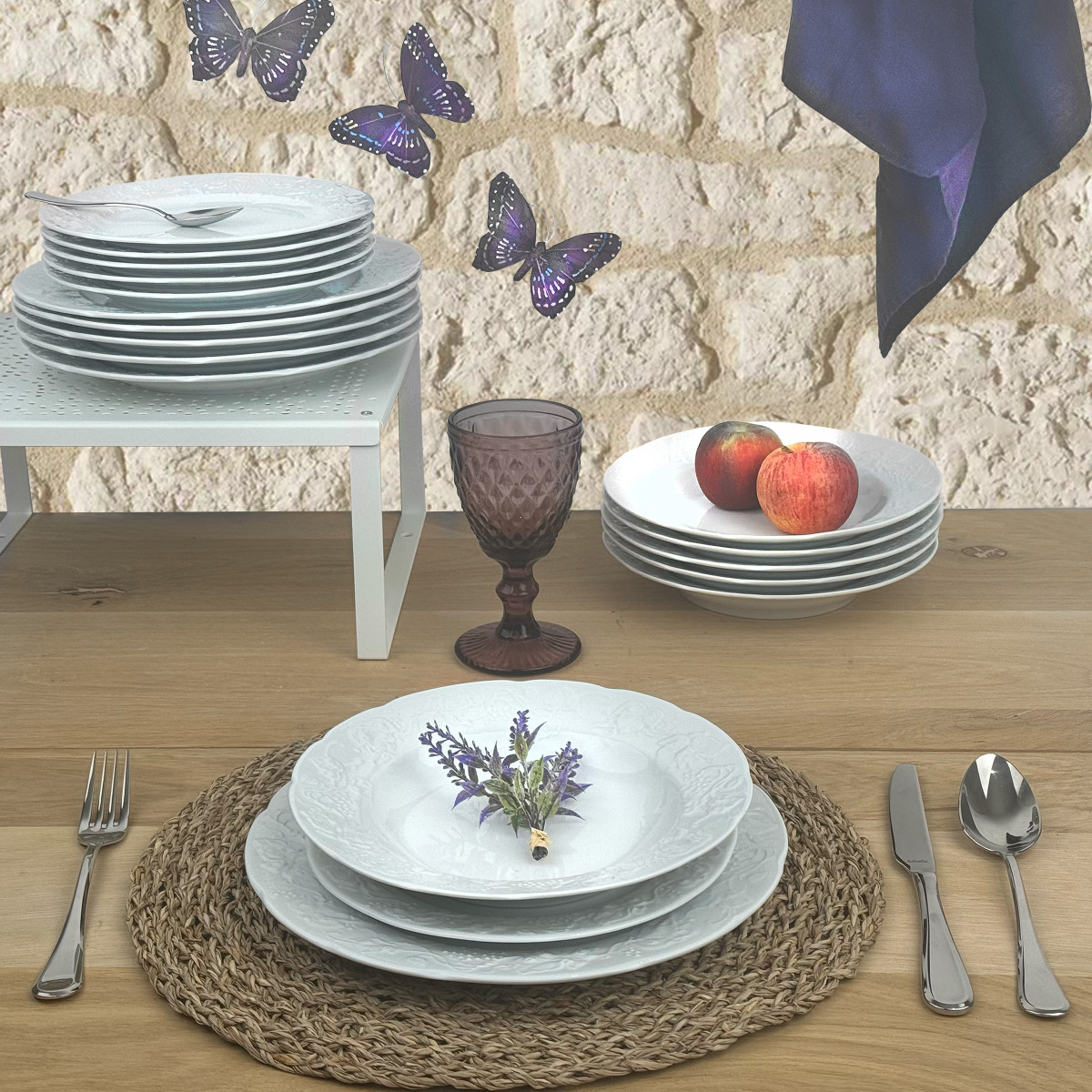 Provence - service de vaisselle 18 pièces MEDARD DE NOBLAT Blanc