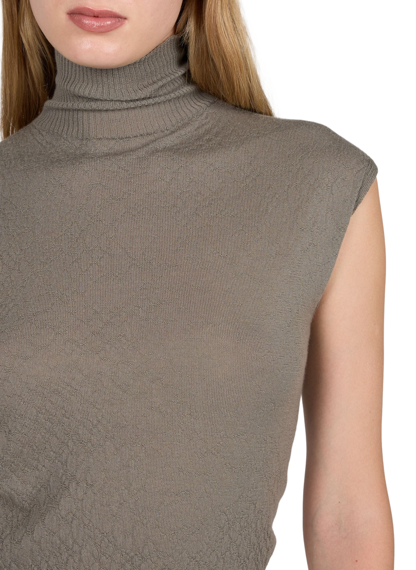Ärmelloser Rollkragenpullover aus Kaschmir RICK OWENS Grau