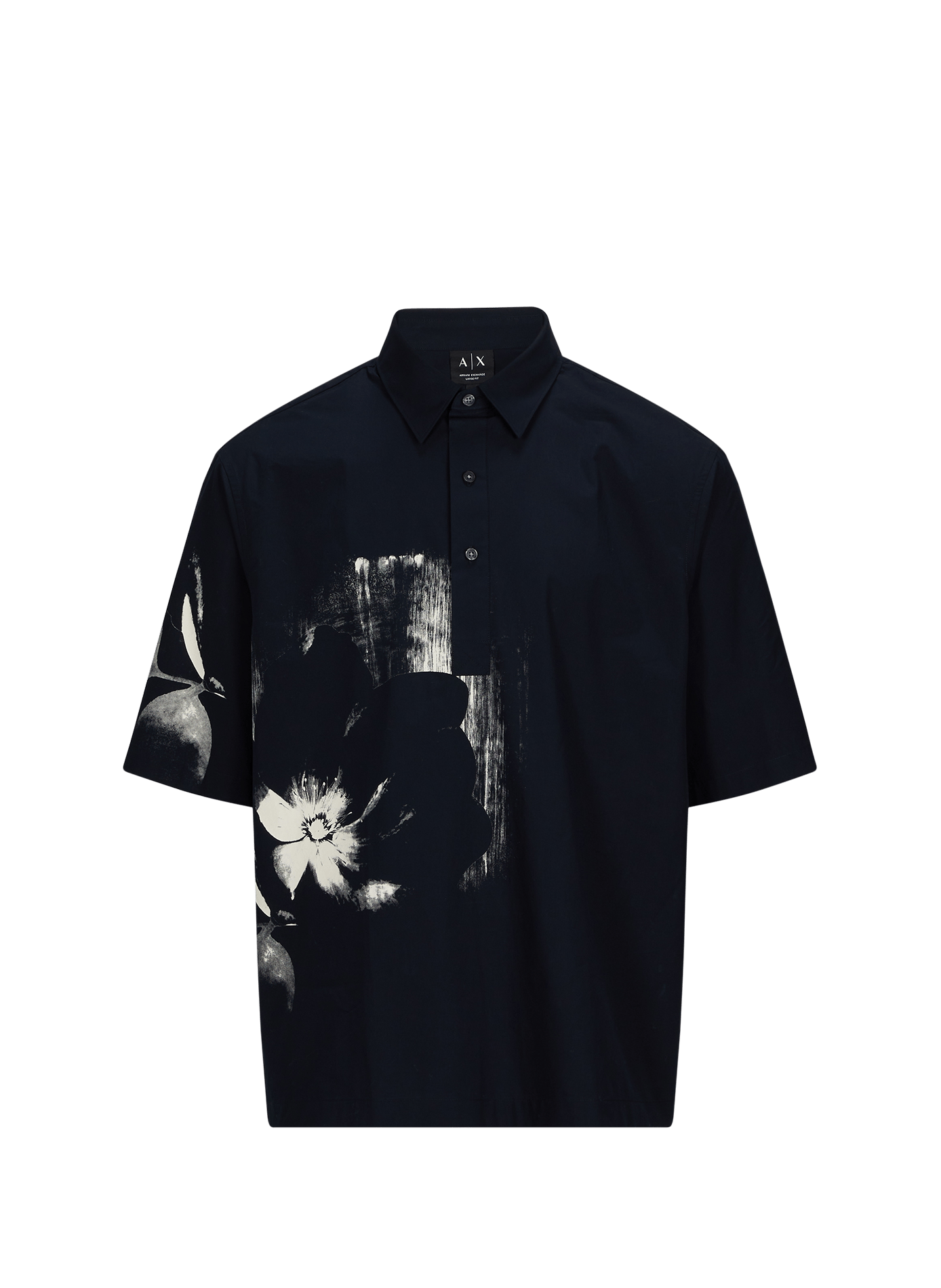 Chemise droite à motif en coton ARMANI EXCHANGE Bleu