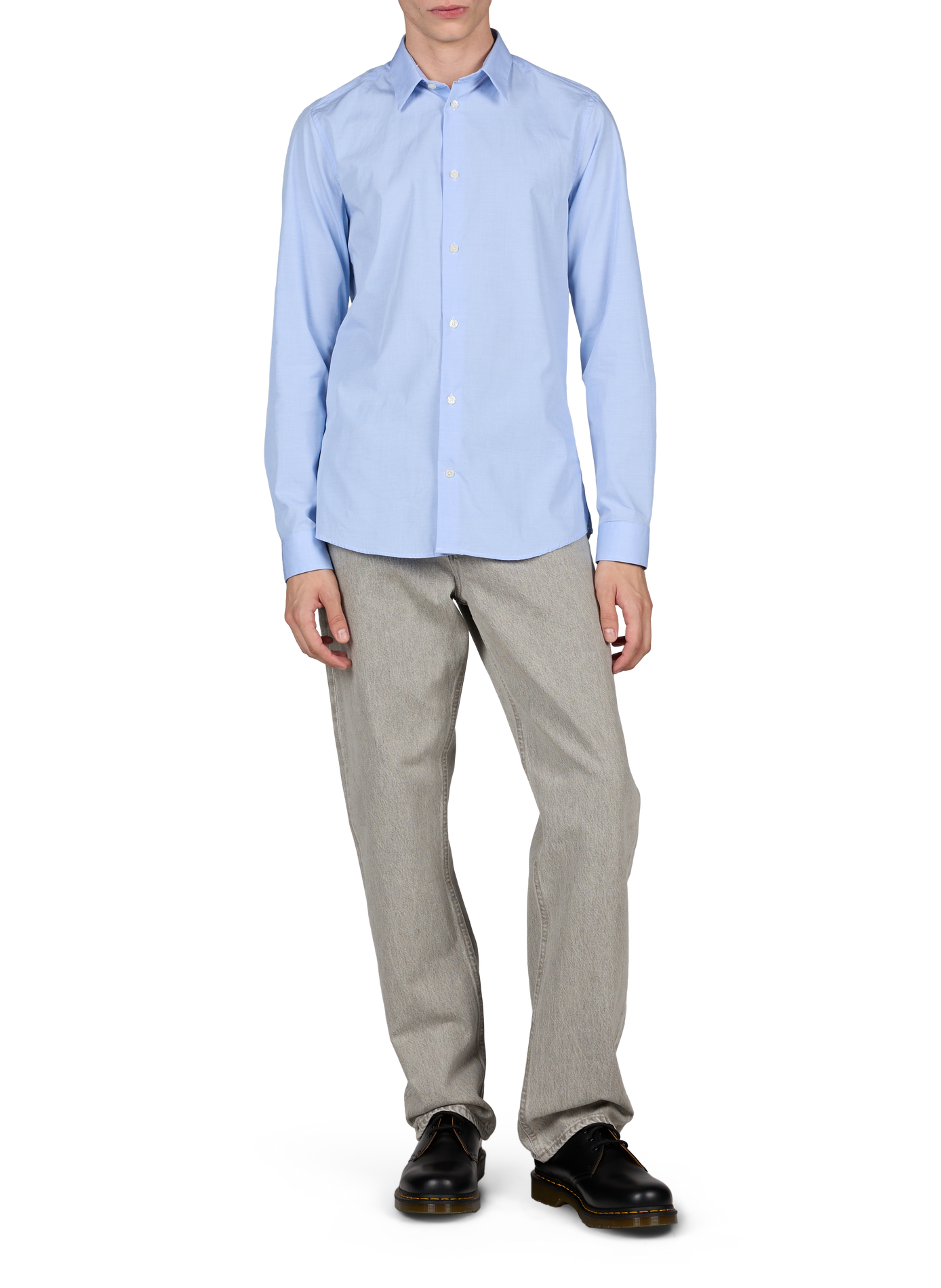 Chemise droite col classique en coton AU PRINTEMPS PARIS Bleu