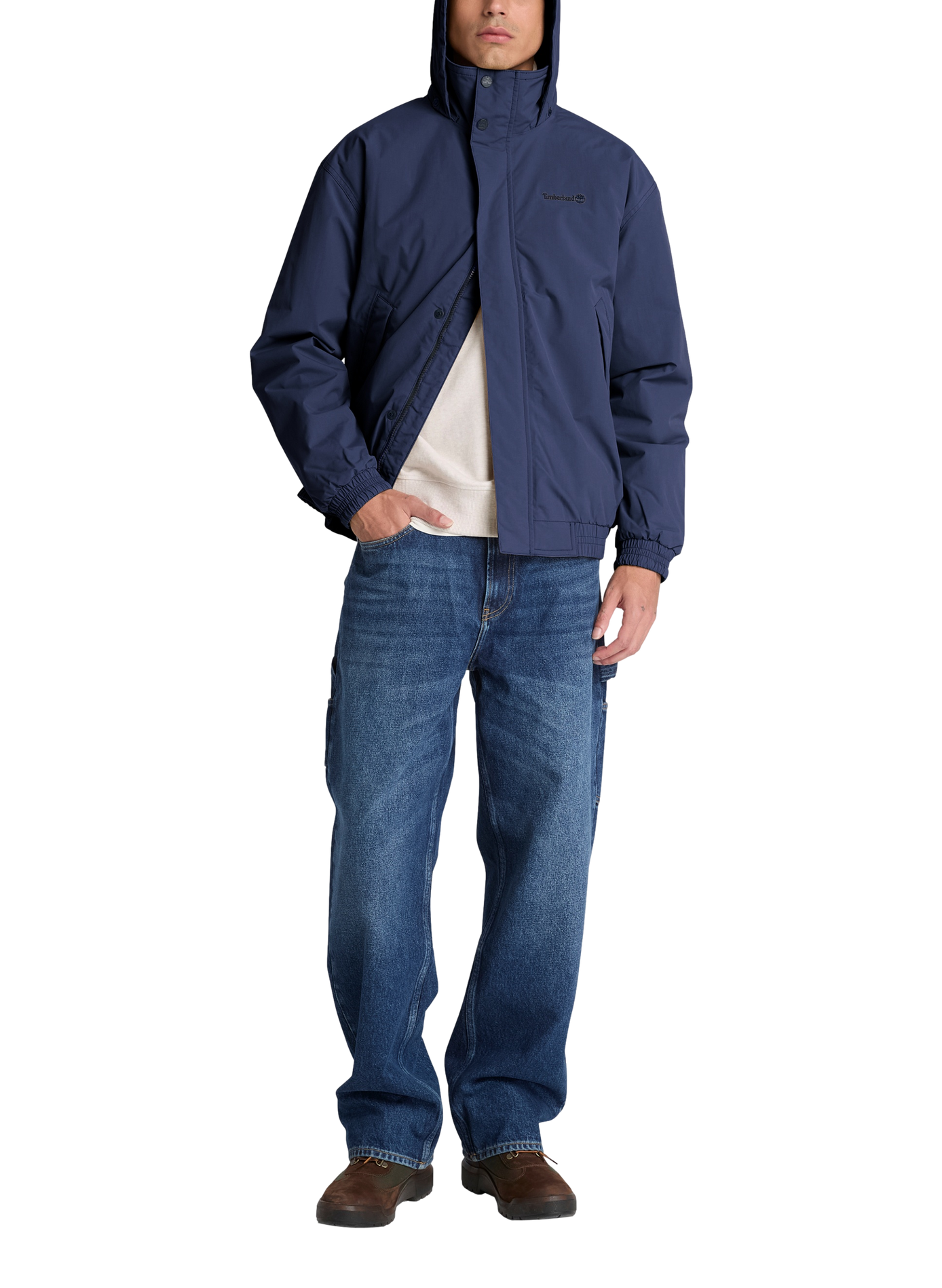Rechte jas met capuchon en opstaande kraag TIMBERLAND Blauw