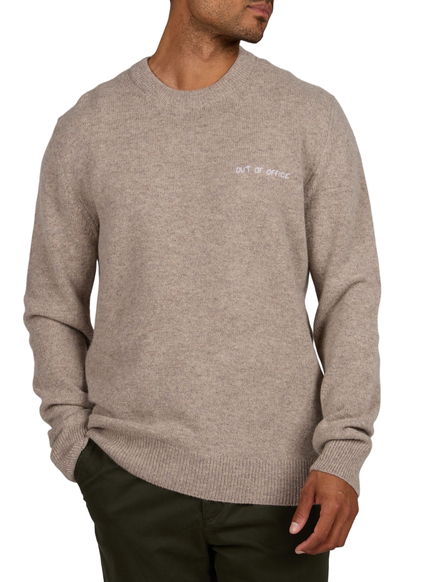 Pull oversize col rond en laine MAISON LABICHE Beige