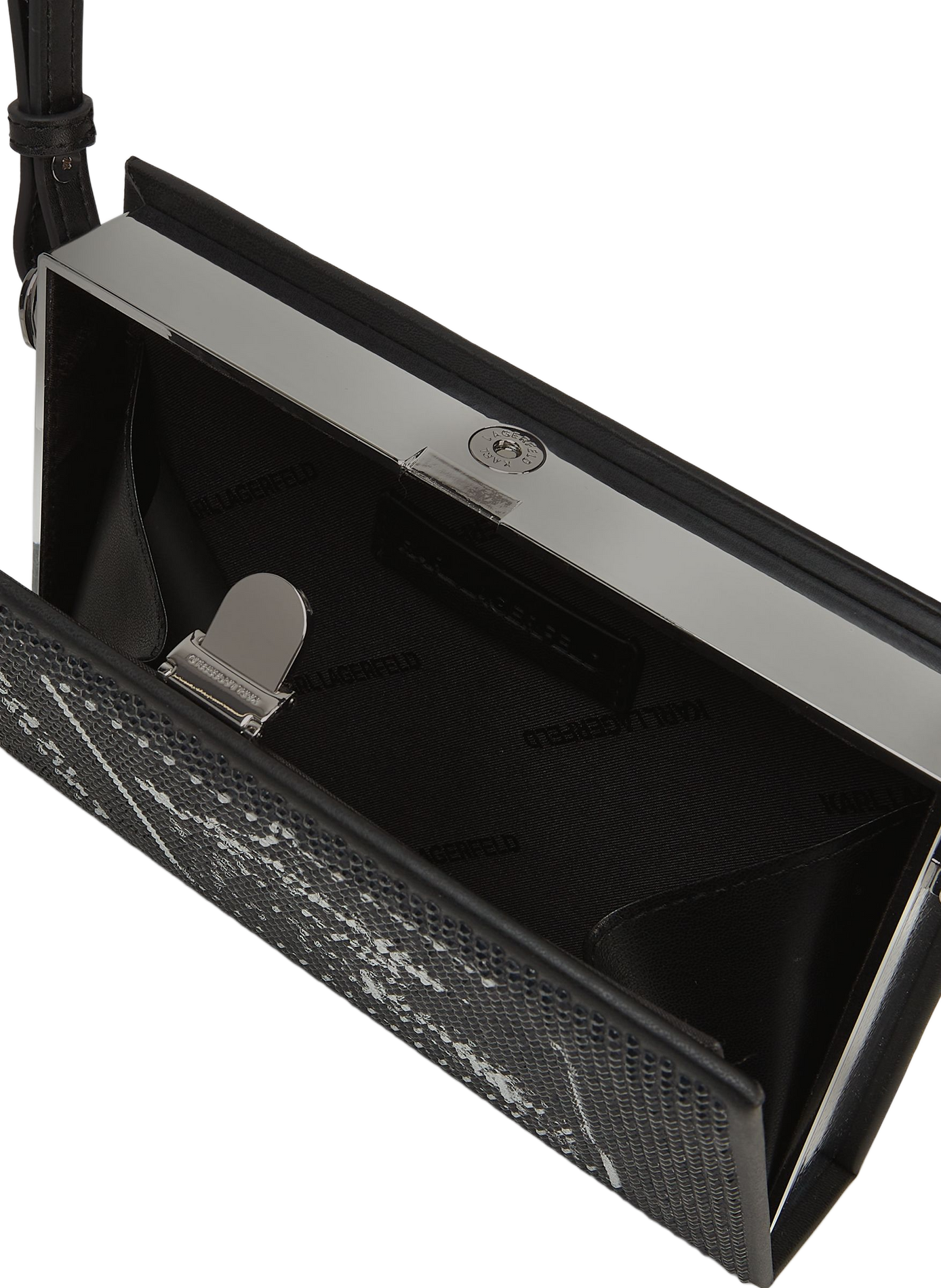 Lederclutch K/SOIREE BOOK MINAUDIERE KARL LAGERFELD Schwarz