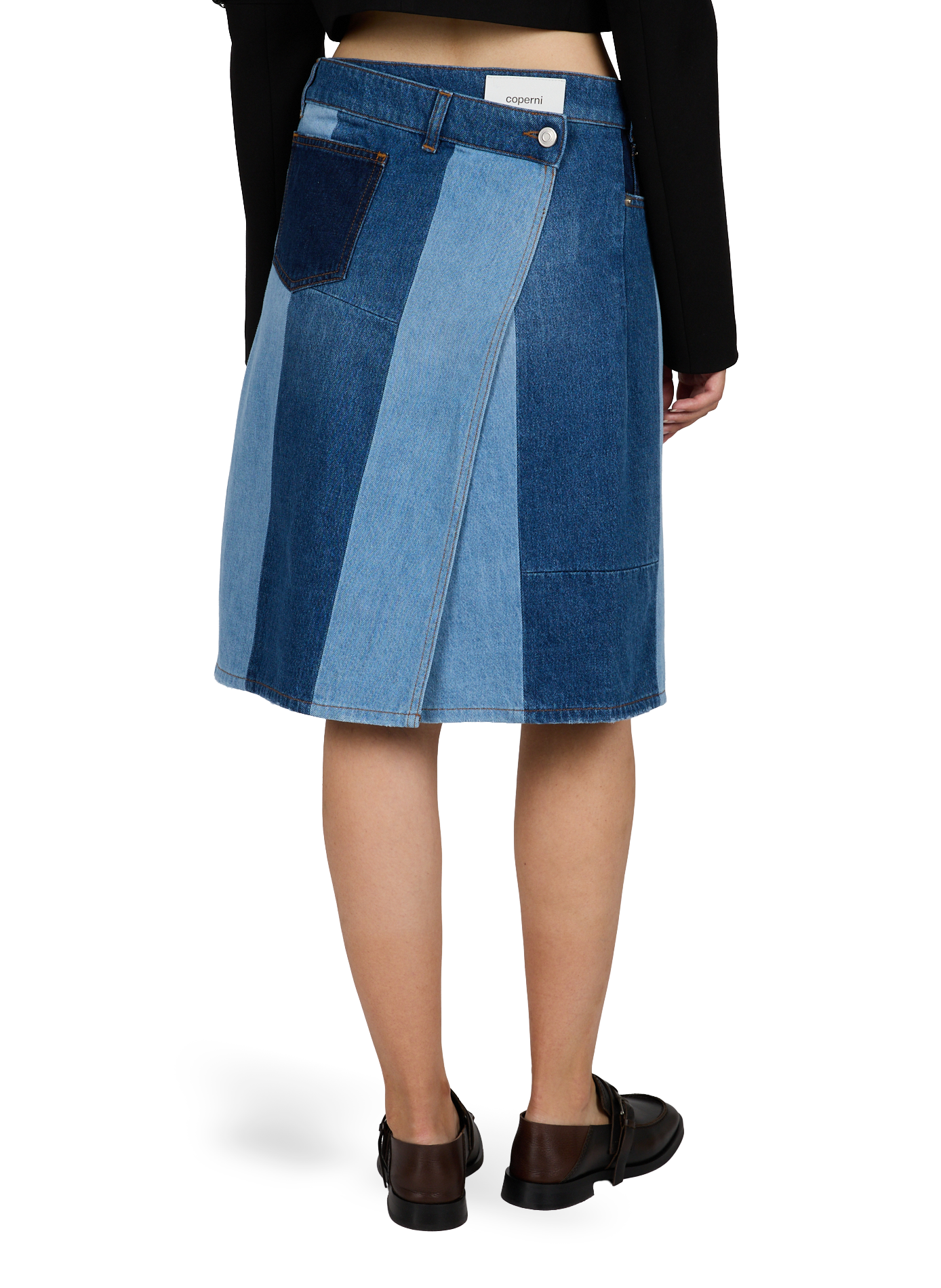 Kurzer Midirock aus Baumwolle COPERNI Blau
