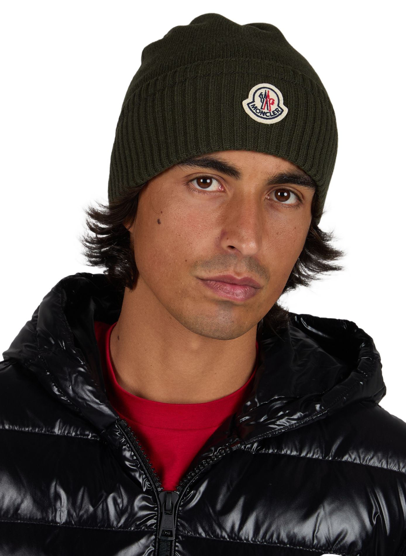 Cappello in lana vergine e cachemire MONCLER Verde