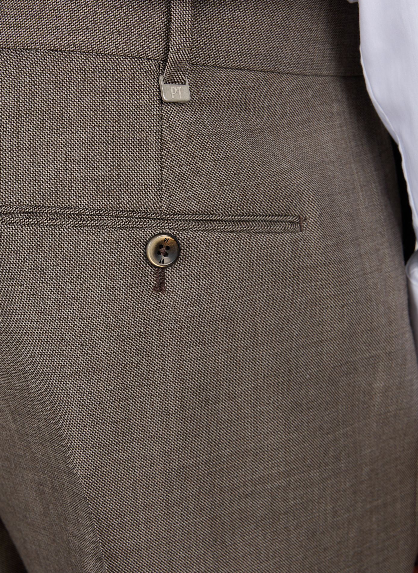 Pantaloni a pieghe in lana vergine PT01 Beige