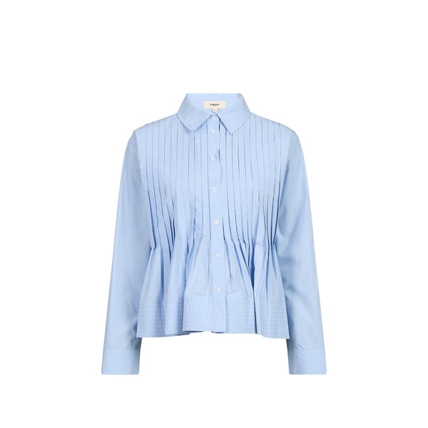 Chemise plissée manches longues en coton mélangée Chemise plissée manches longues en coton mélangée