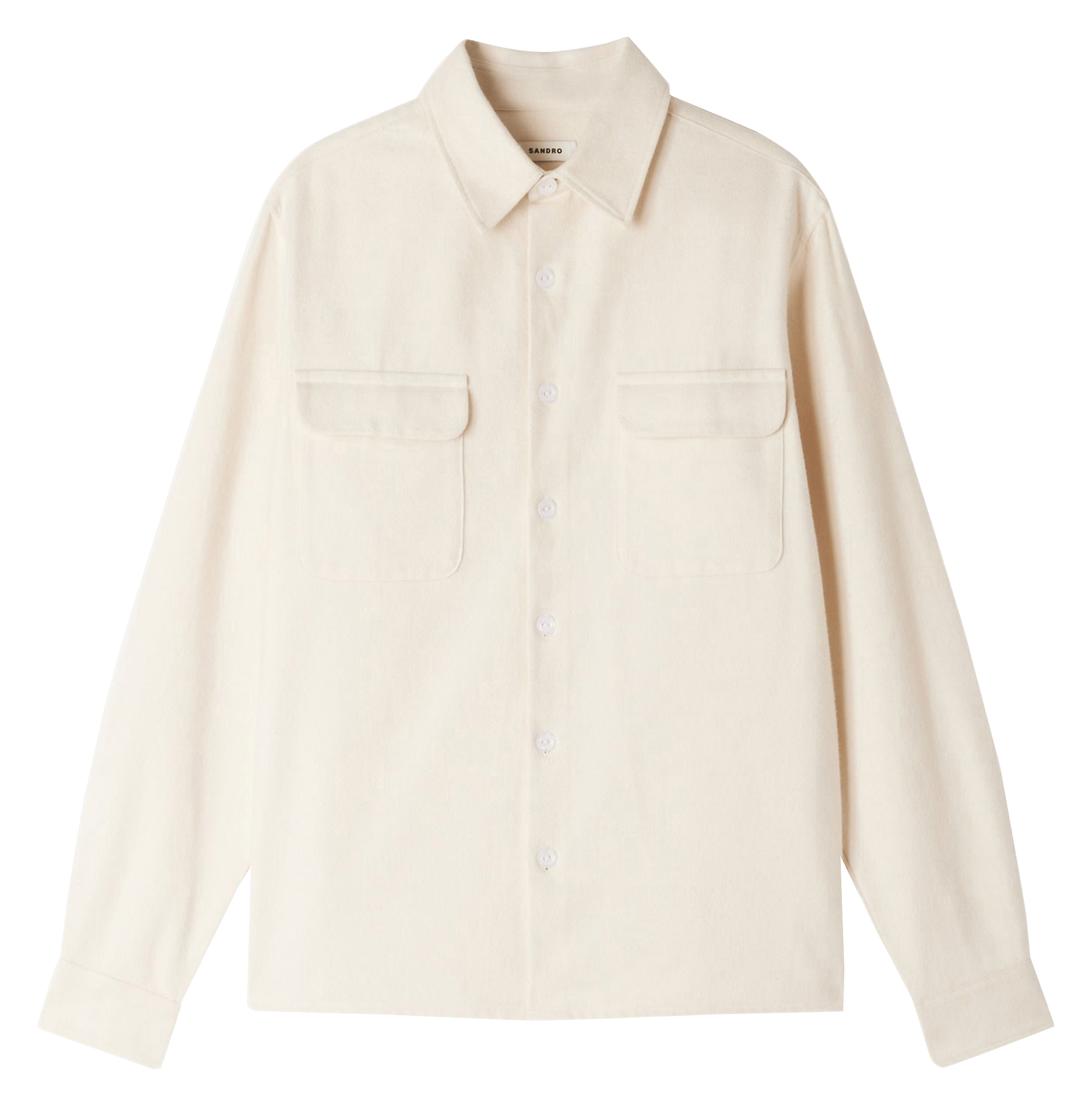 Chemise droite boutonnée unie SANDRO Beige