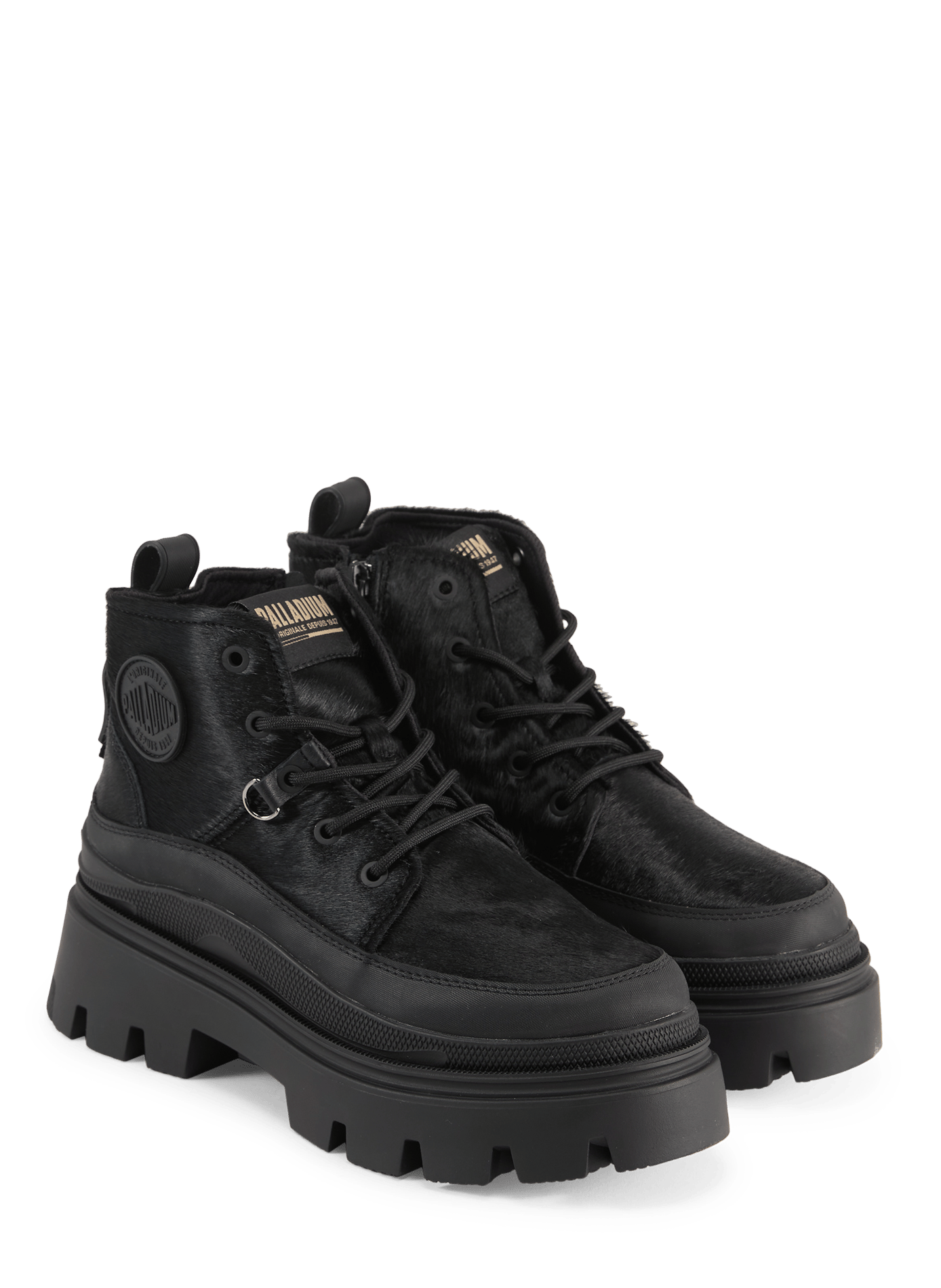 High-top sneakers in mixed leather PALLADIUM Black