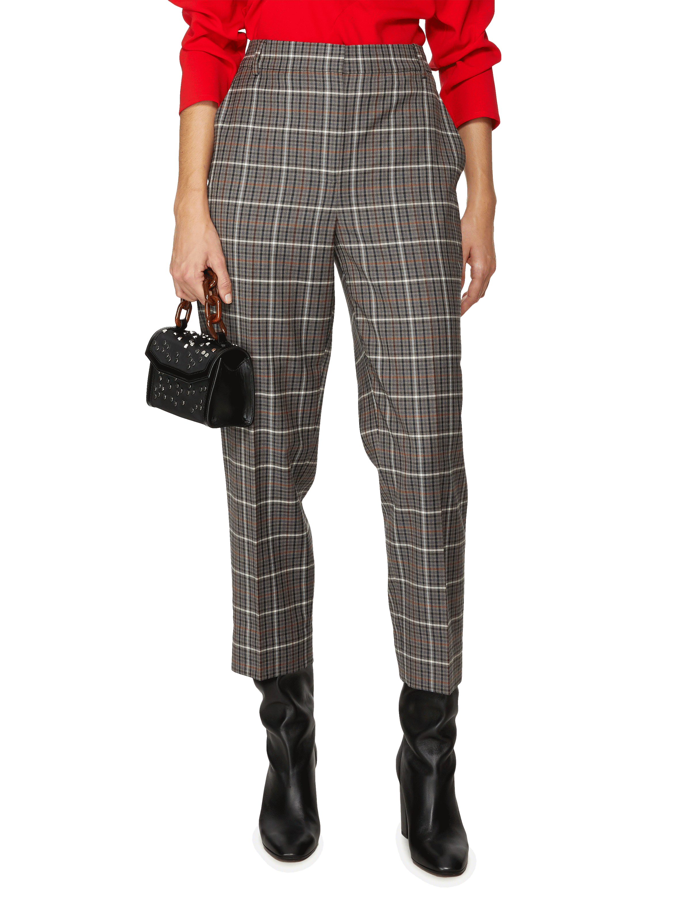 TIBI Check tailored Trousers Grey