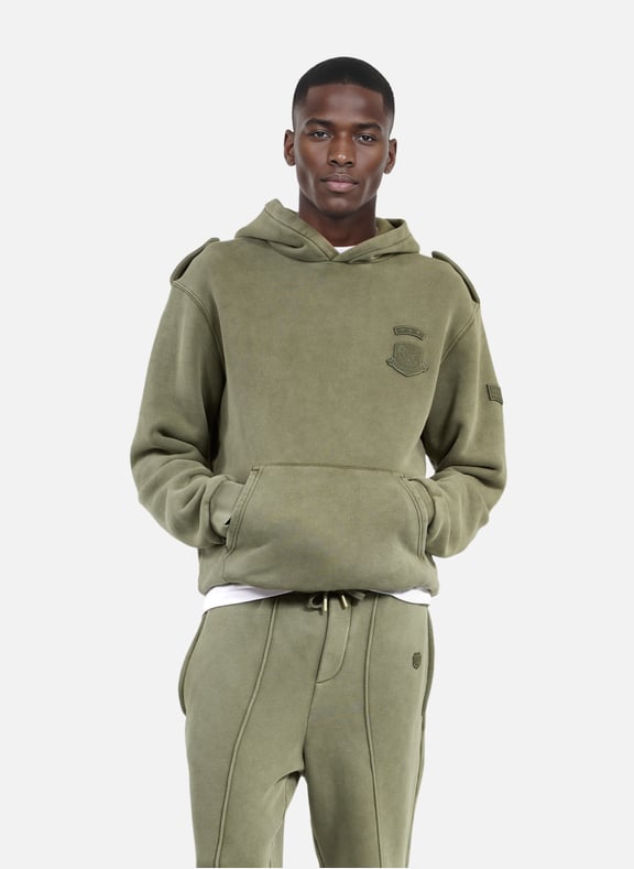 Sweatshirt à capuche avec patchs Vert by THE KOOPLES THE KOOPLES Sweatshirt à capuche avec patchs Vert