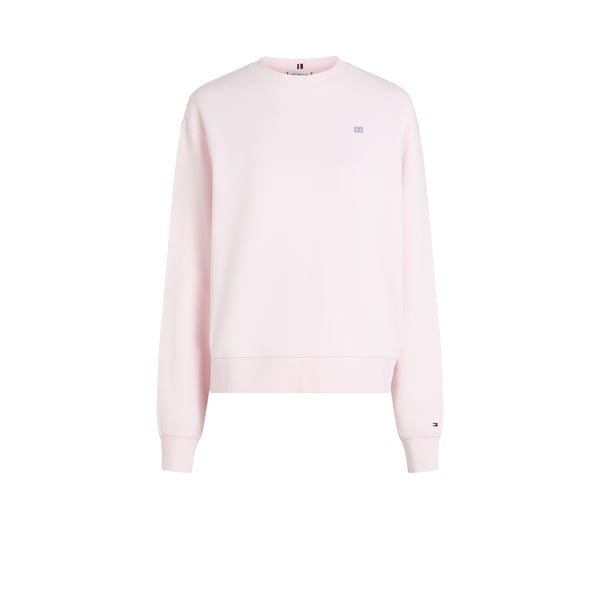 Shop Tommy Hilfiger Contrast Hilfiger Flag Embroidery Sweatshirt In Pink