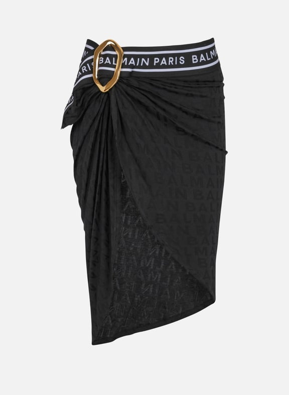 Paréo brillant à logo Noir by BALMAIN BALMAIN Paréo brillant à logo Noir