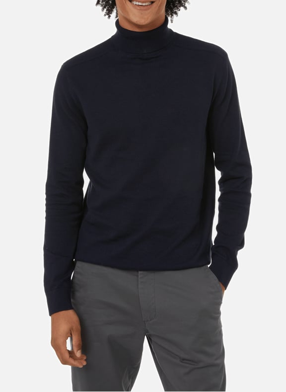 Pull col roulé en coton Bleu by SELECTED SELECTED Pull col roulé en coton Bleu
