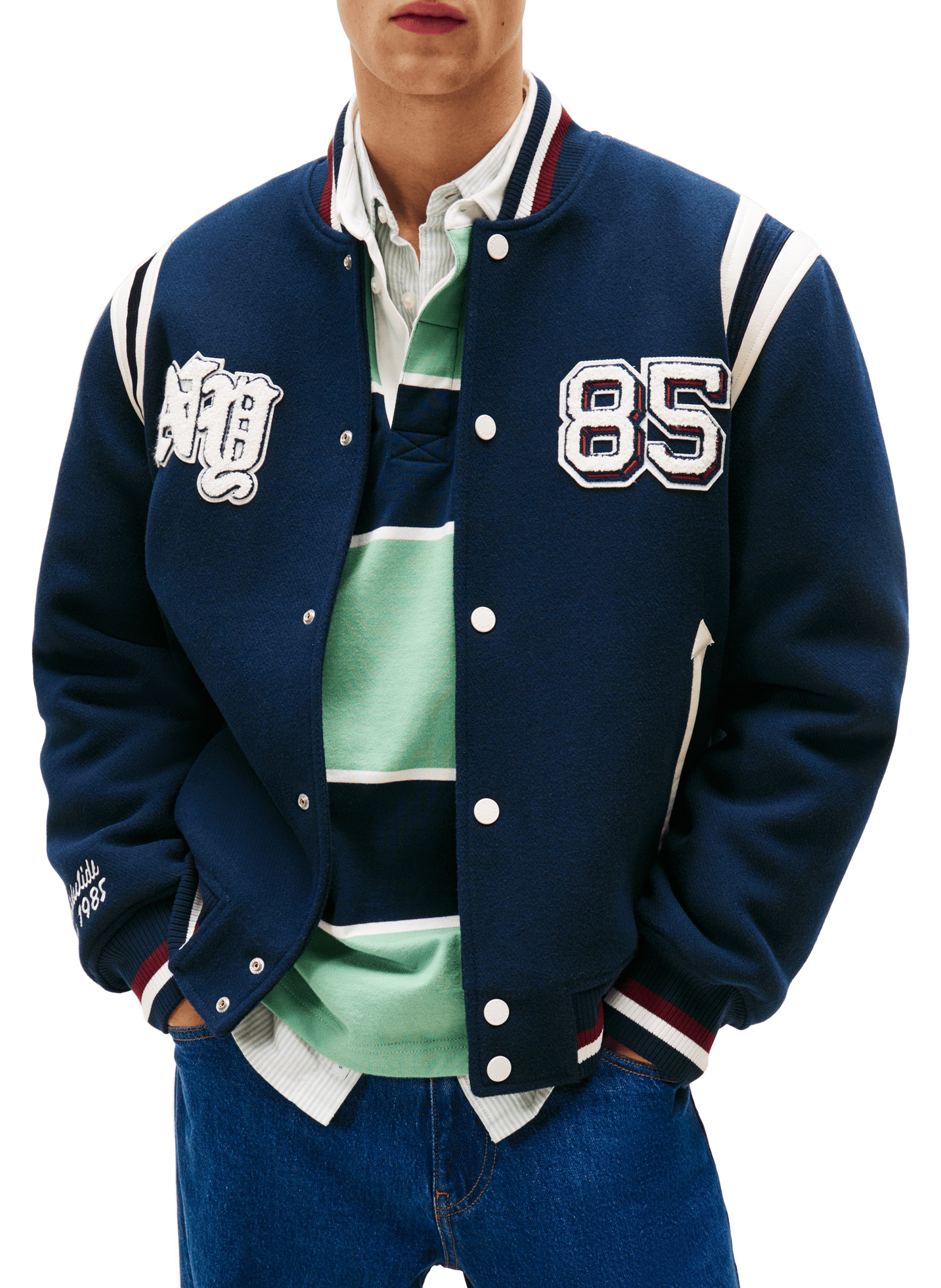 TOMMY HILFIGER Bomber à logo  Bleu