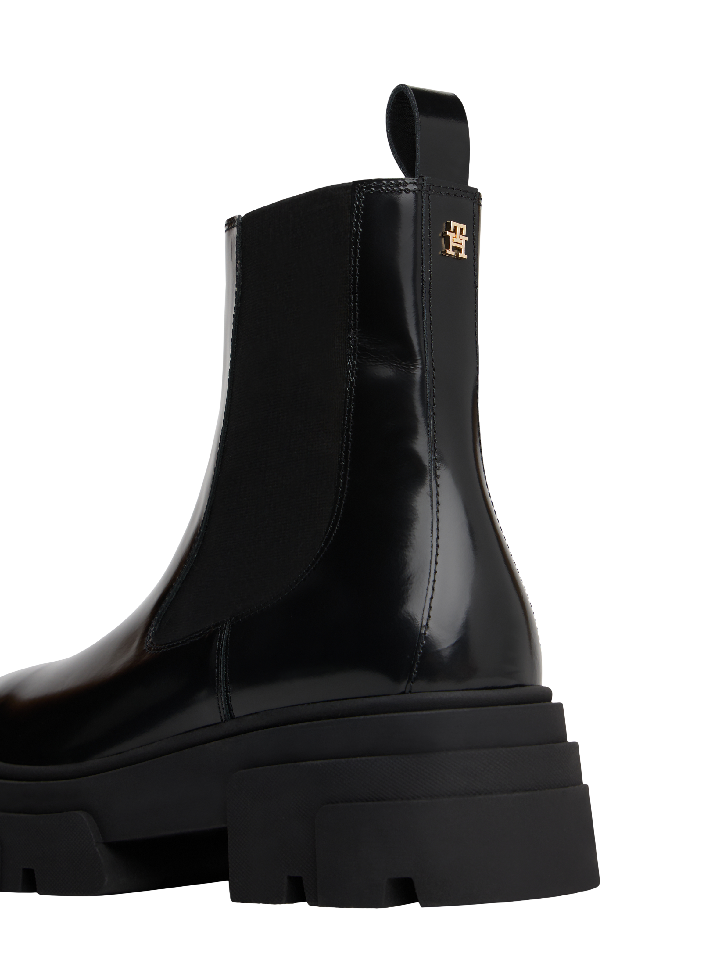 Bottines crantées en cuit TOMMY HILFIGER Noir