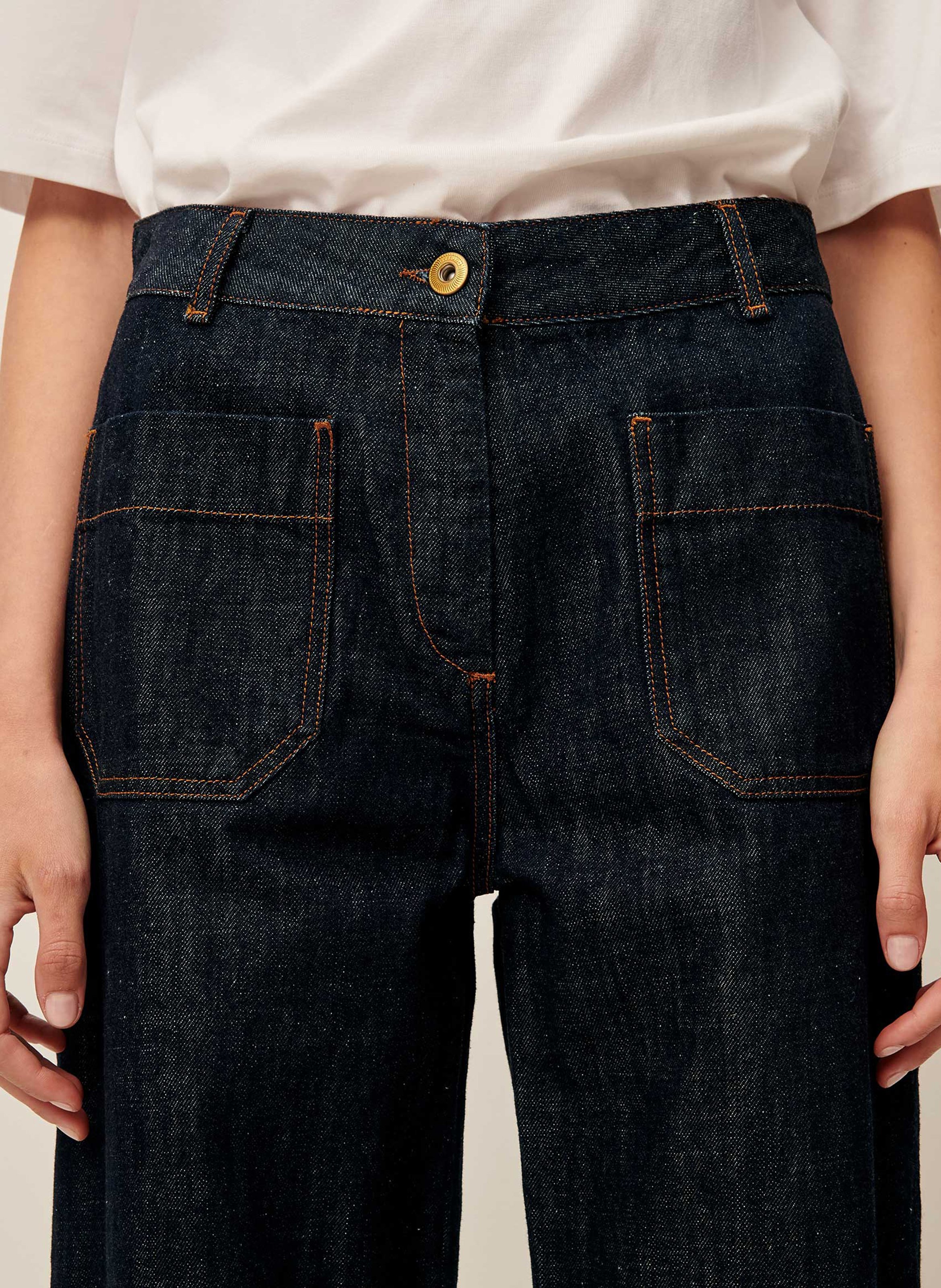 Jean court évasée en coton seakey o SESSUN Bleu