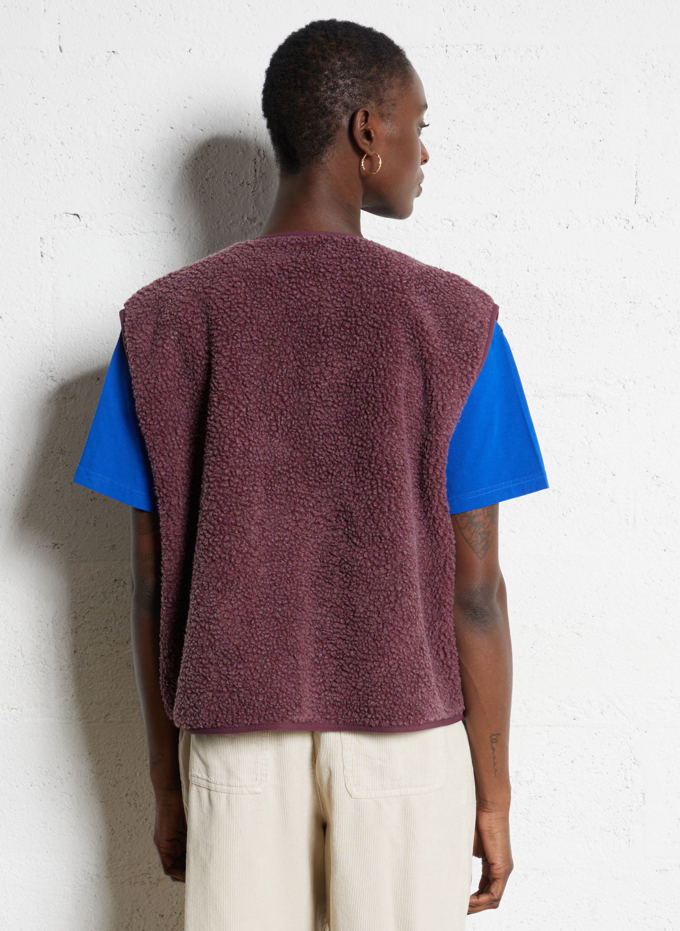 Gilet col rond molletonné sans manches hoktown AMERICAN VINTAGE Rouge