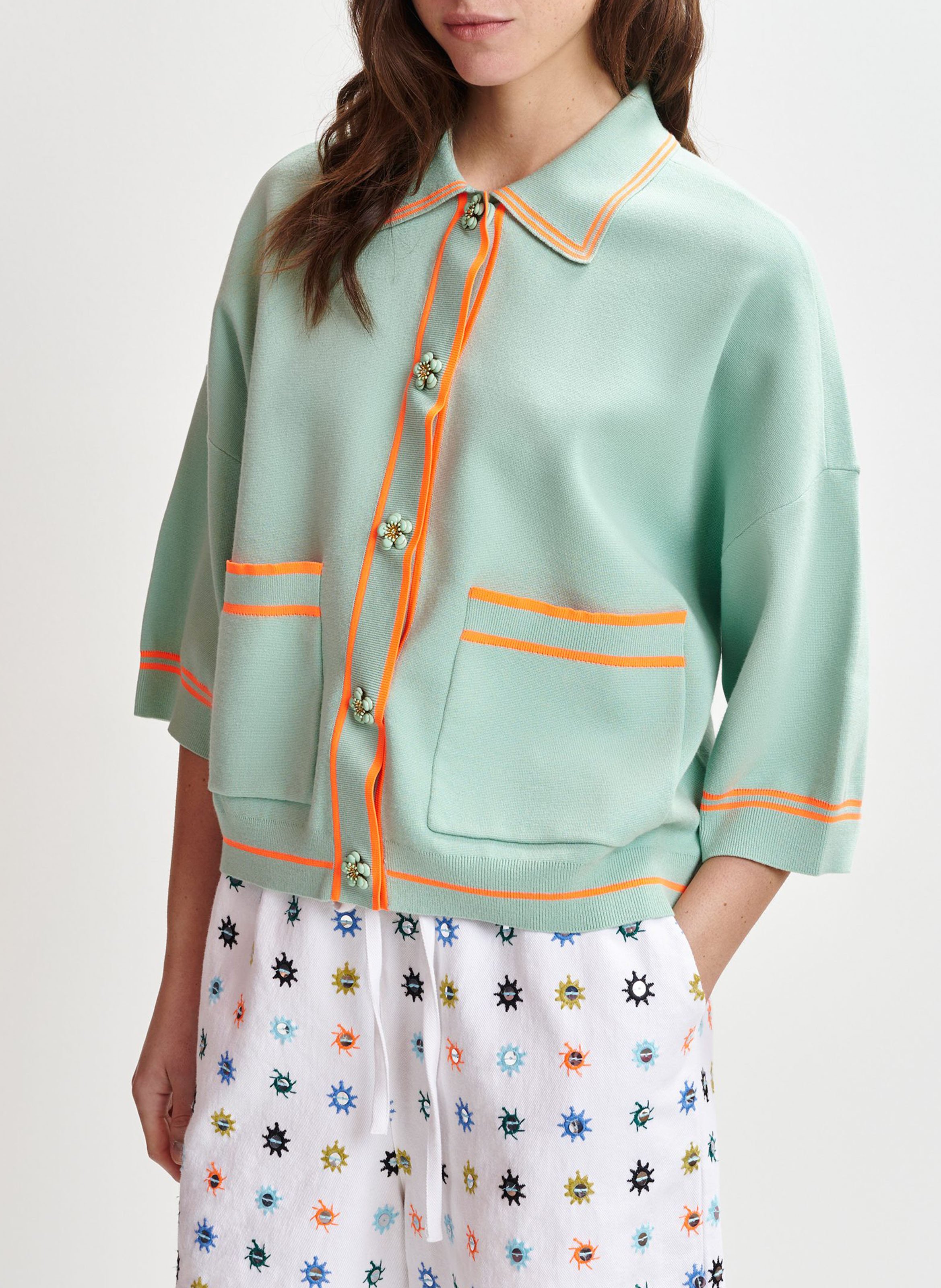 Cardigan ample à boutons fantaisies Ilaria ESSENTIEL ANTWERP Bleu