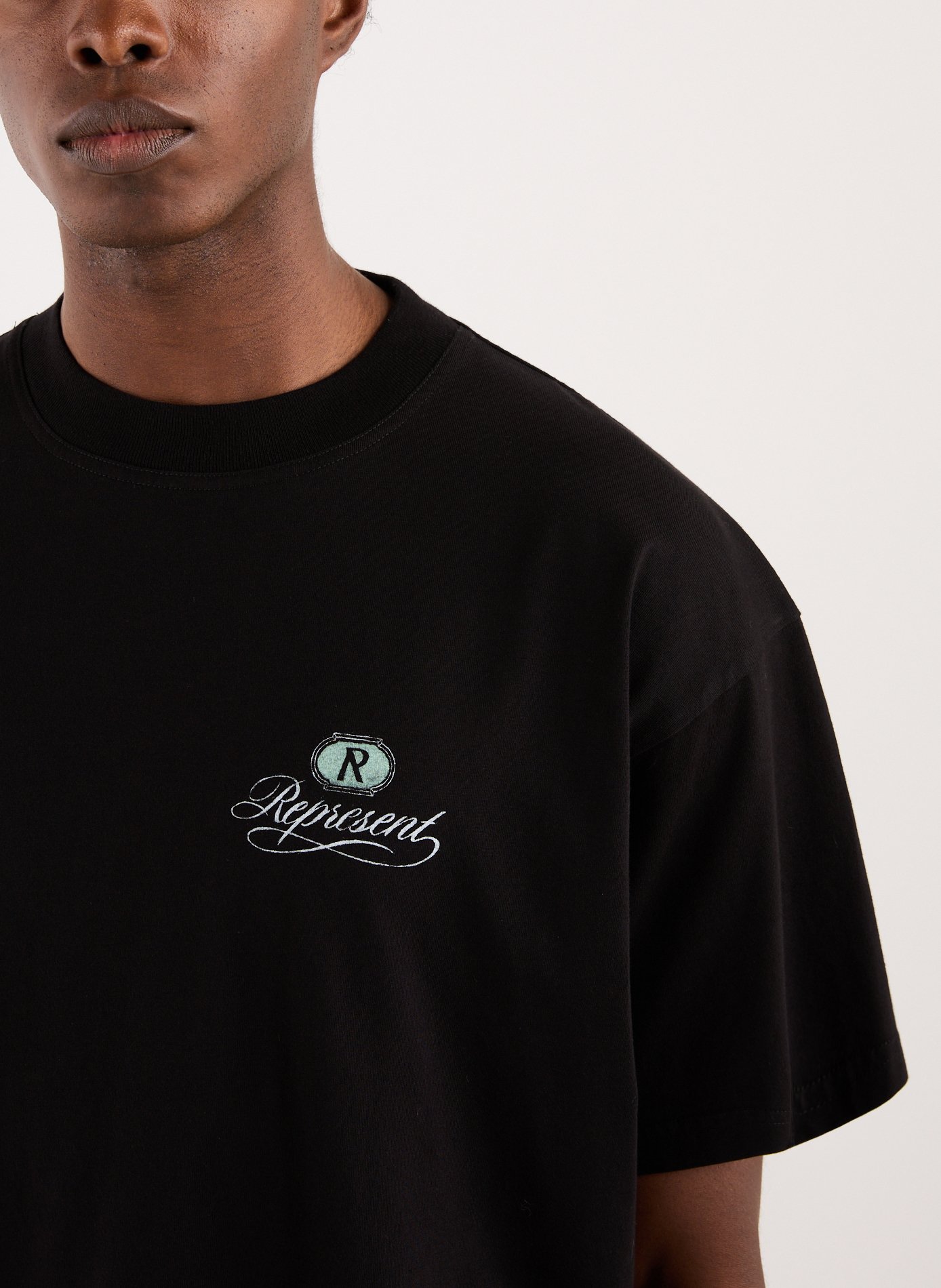 Biker-style cotton t-shirt REPRESENT Black