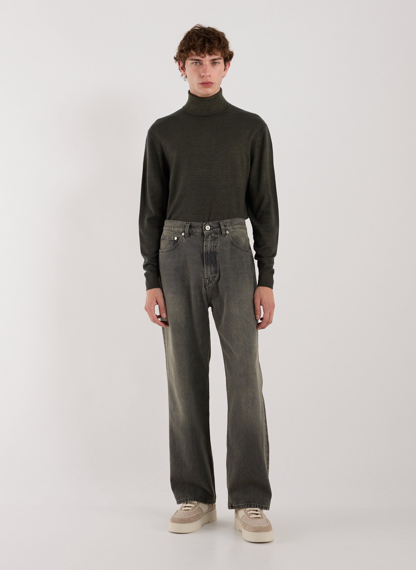 Wool blend turtleneck jumper REPLAY Green