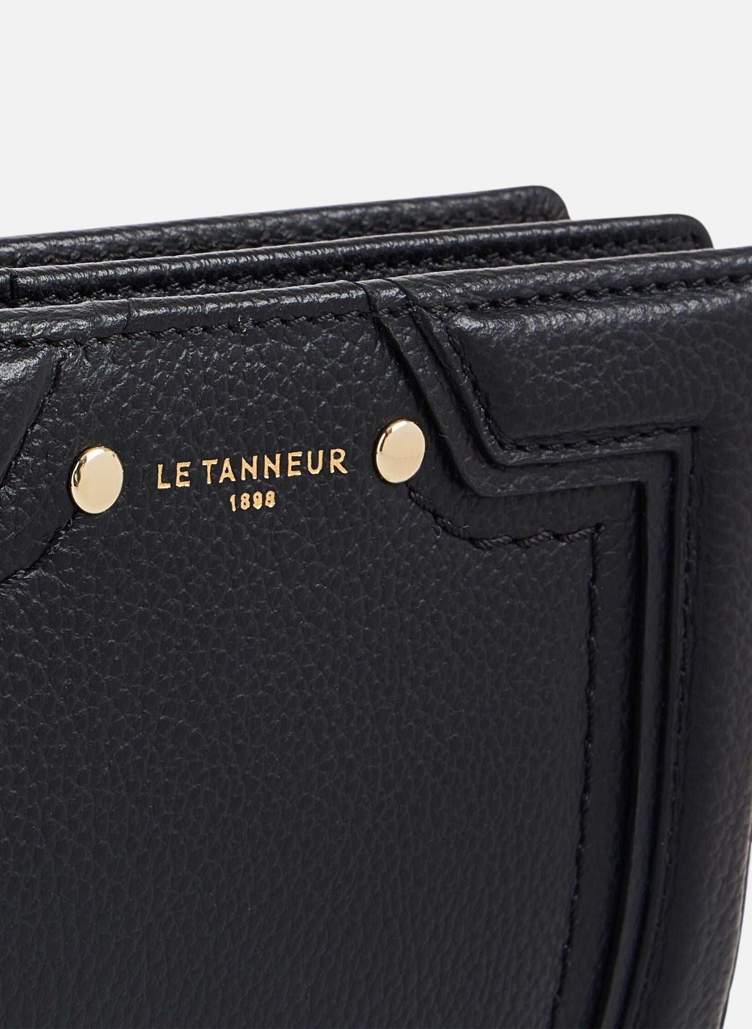 Portefeuille moyen modèle ella en cuir grainé LE TANNEUR Noir