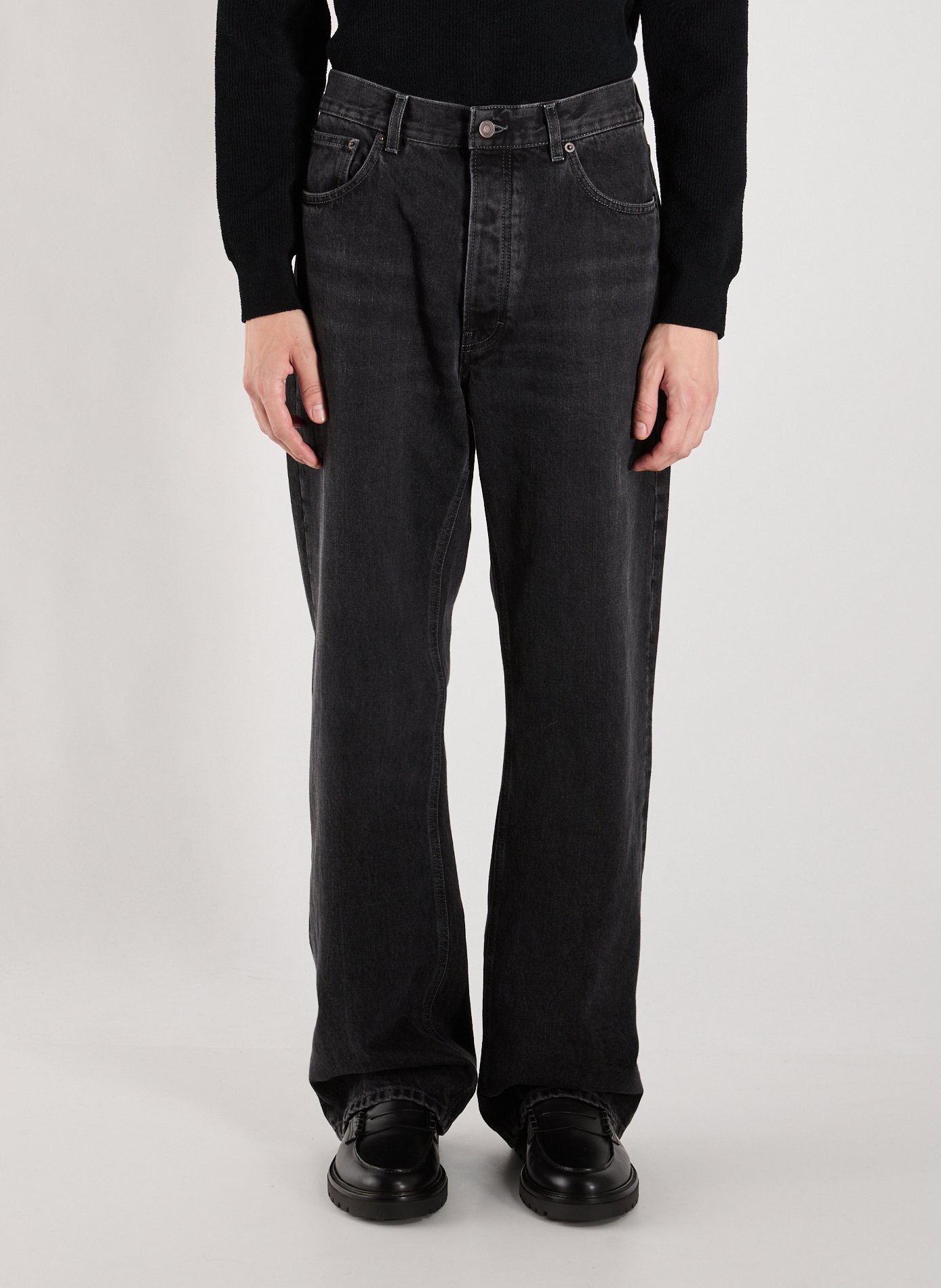 JEANERICA DENIM Relaxed straight-leg cotton jeans Black