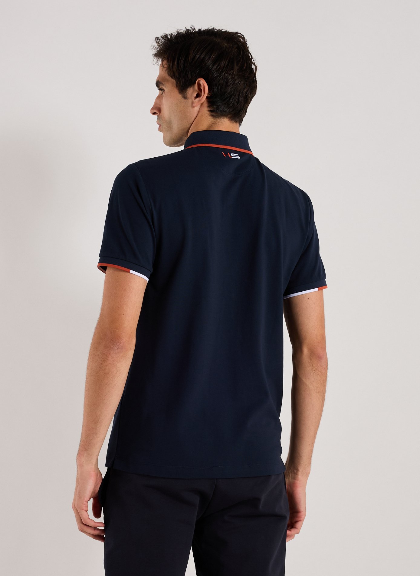 Short-sleeved polo shirt in blended cotton HACKETT Blue
