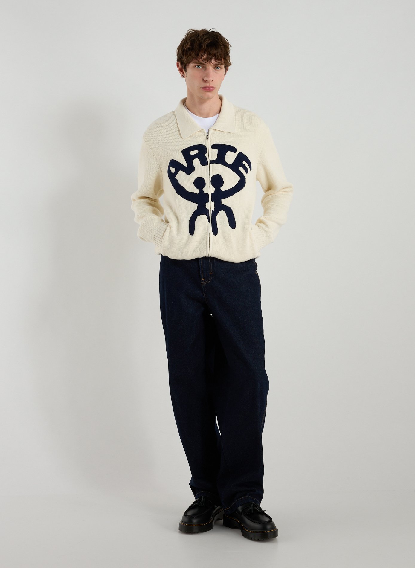 Cotton zip-up jumper ARTE ANTWERP Beige