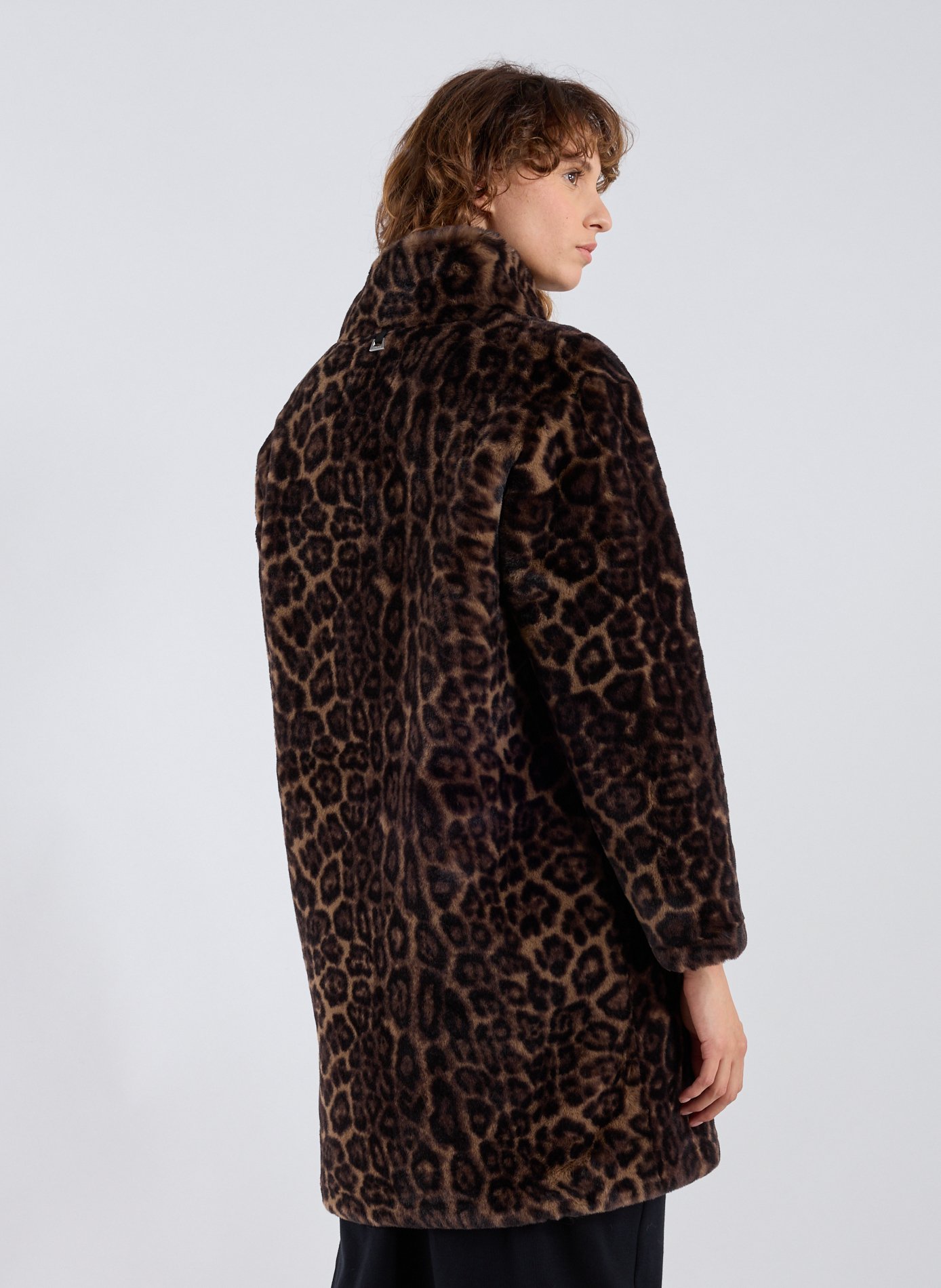 Leopard coat with high neck APPARIS Multicolour