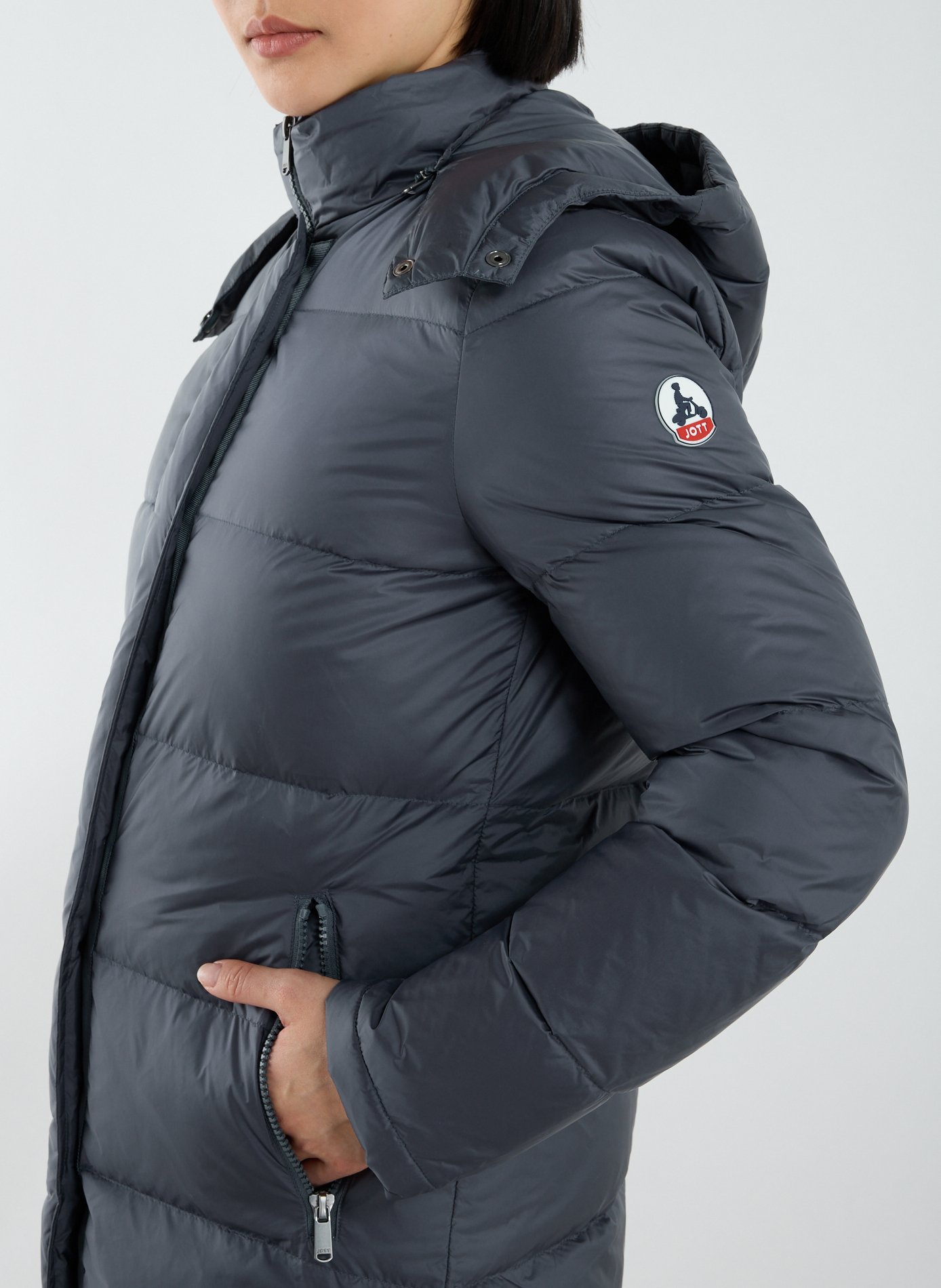 Veste matelassée longue à col montant JOTT Bleu