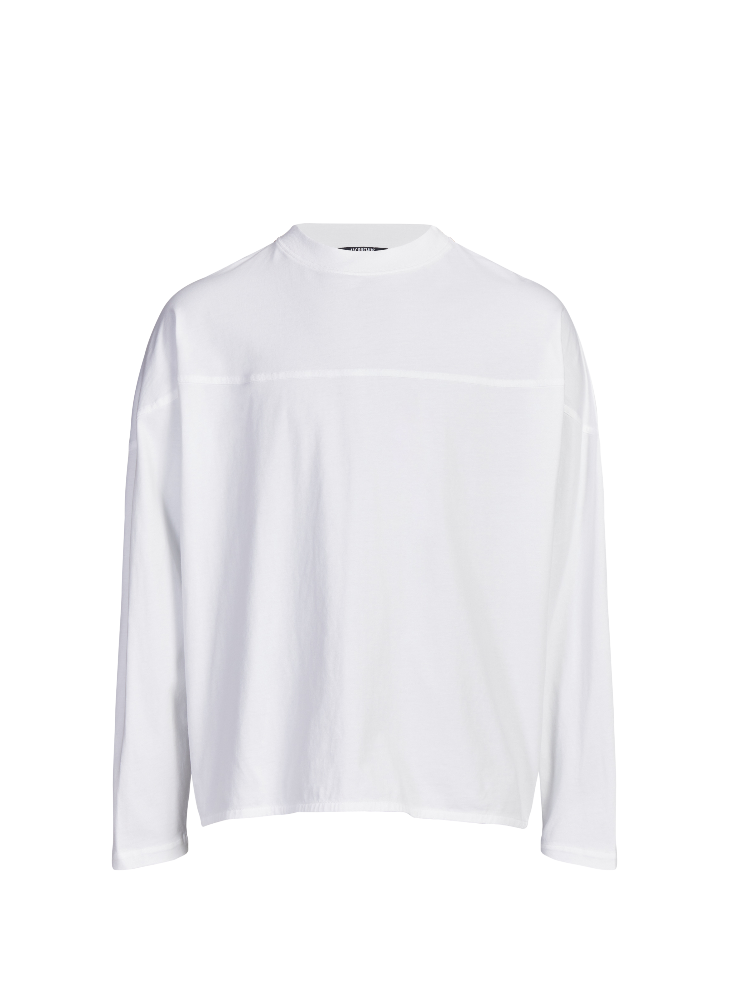 T-shirt large à manches longues en coton JACQUEMUS Blanc
