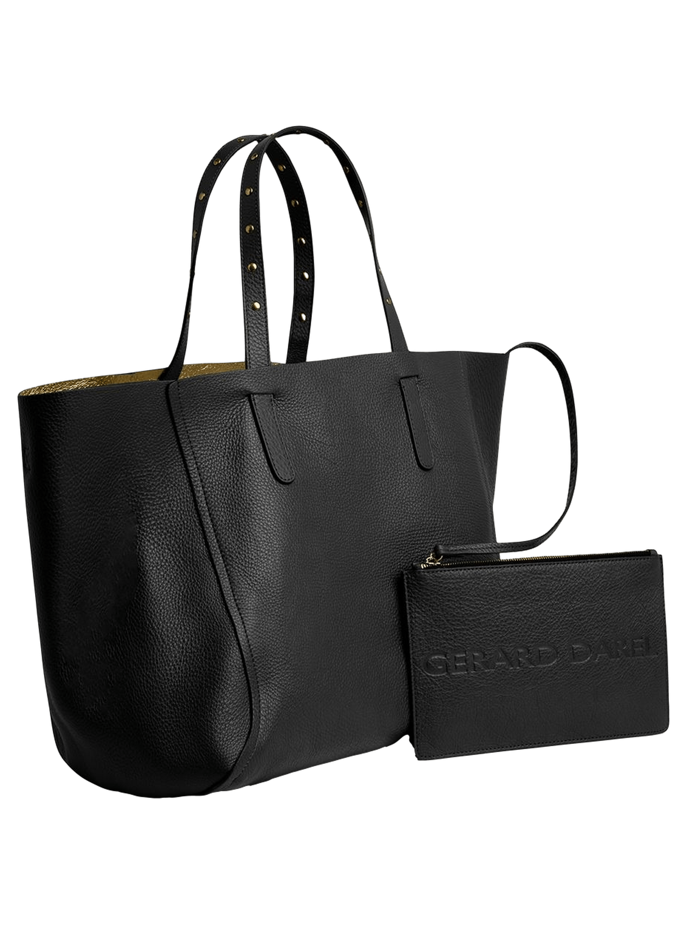 Cabas en cuir grainé intérieur métallisé - simple 2 GERARD DAREL Doré