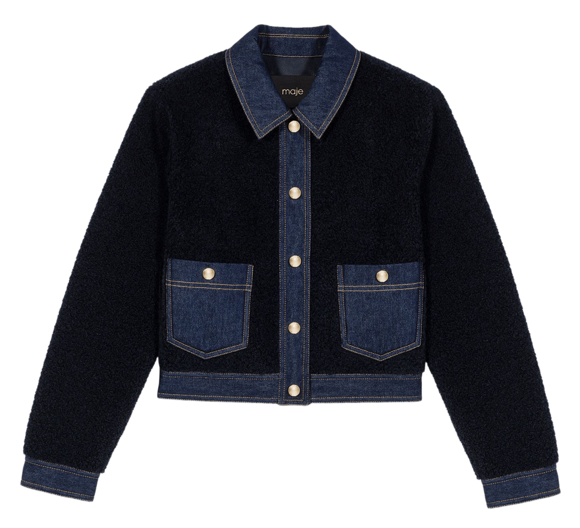 Veste droite col classique MAJE Bleu